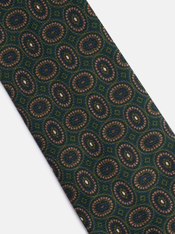 Corbata medallon irregular verde