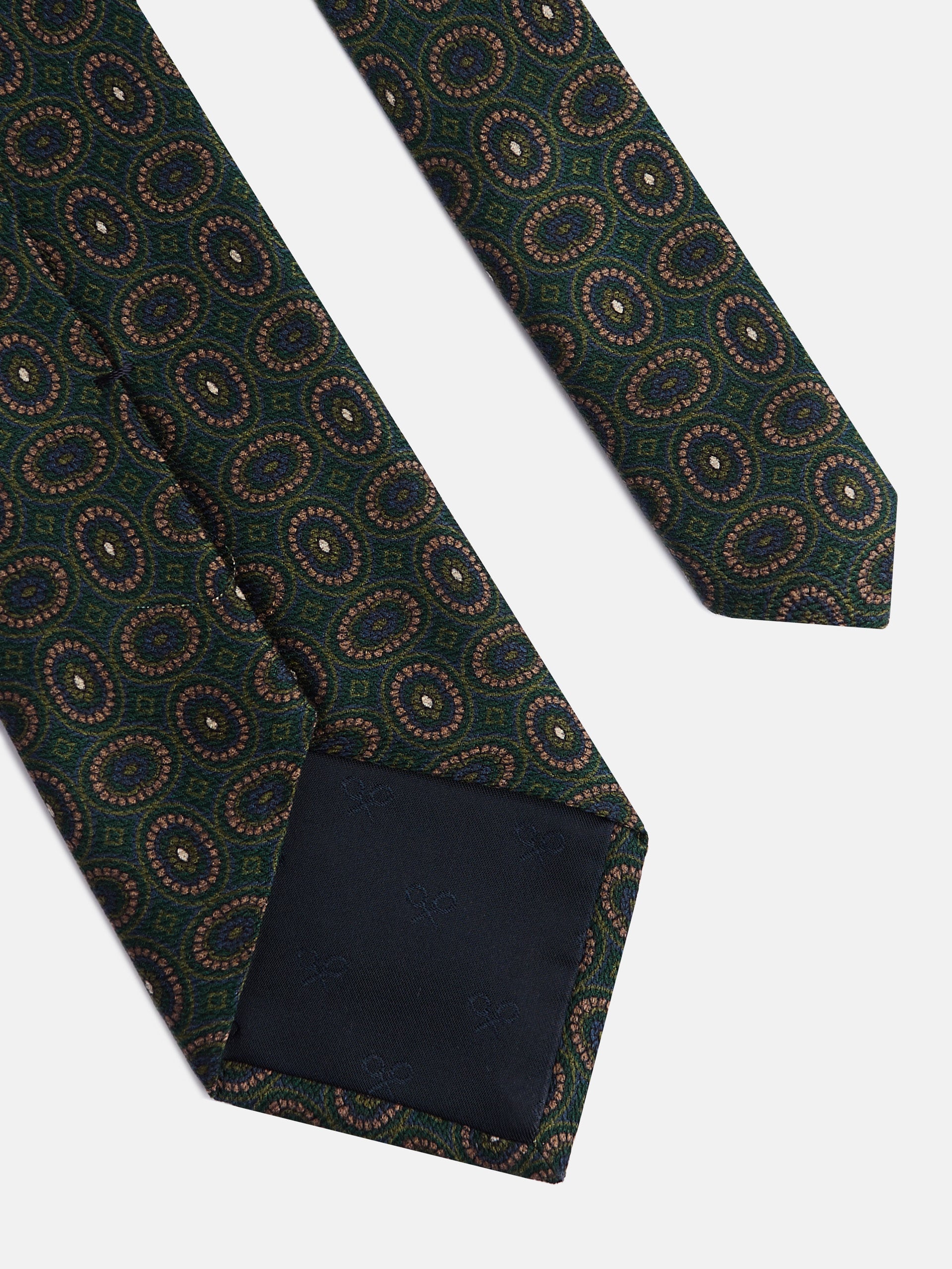 Corbata medallon irregular verde