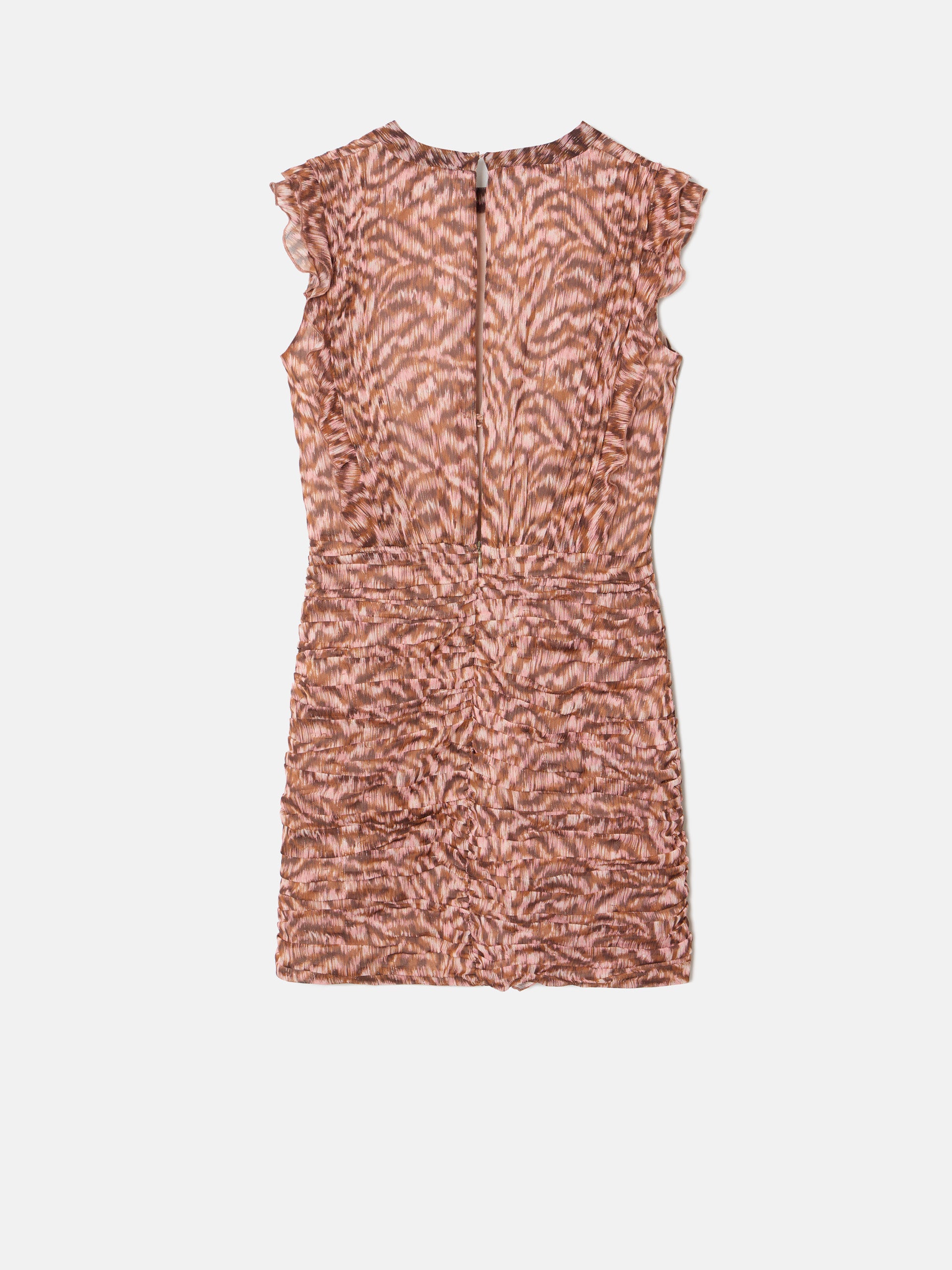 Vestido mini estampado animal print marron