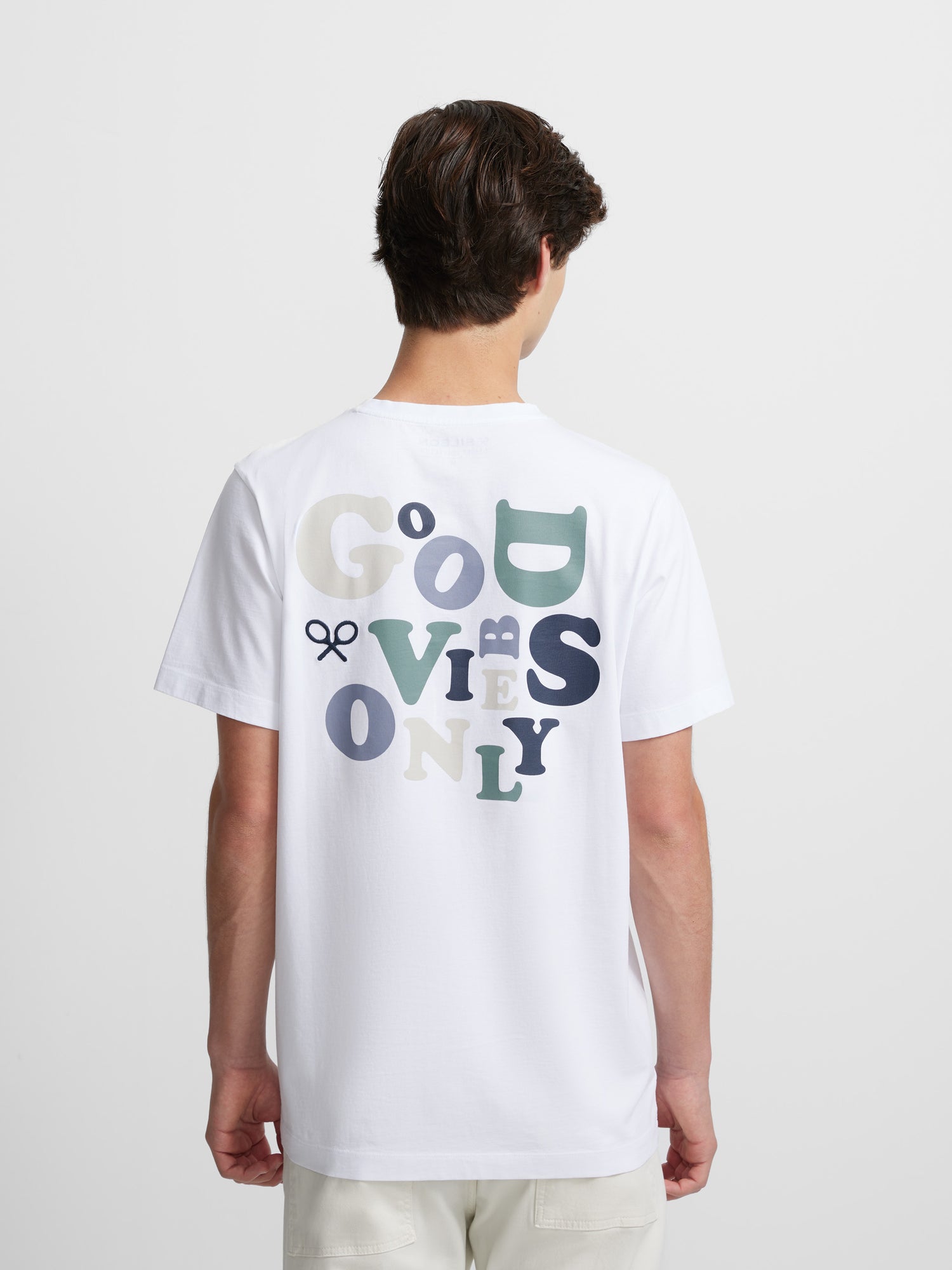 Camiseta good vibes only blanca