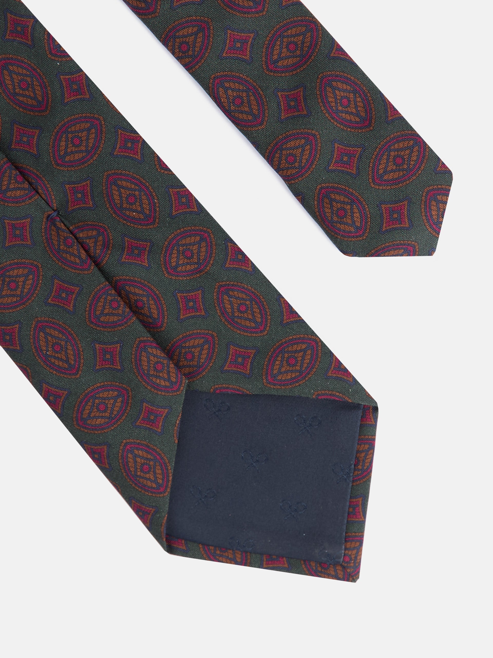 Corbata estampado vintage verde