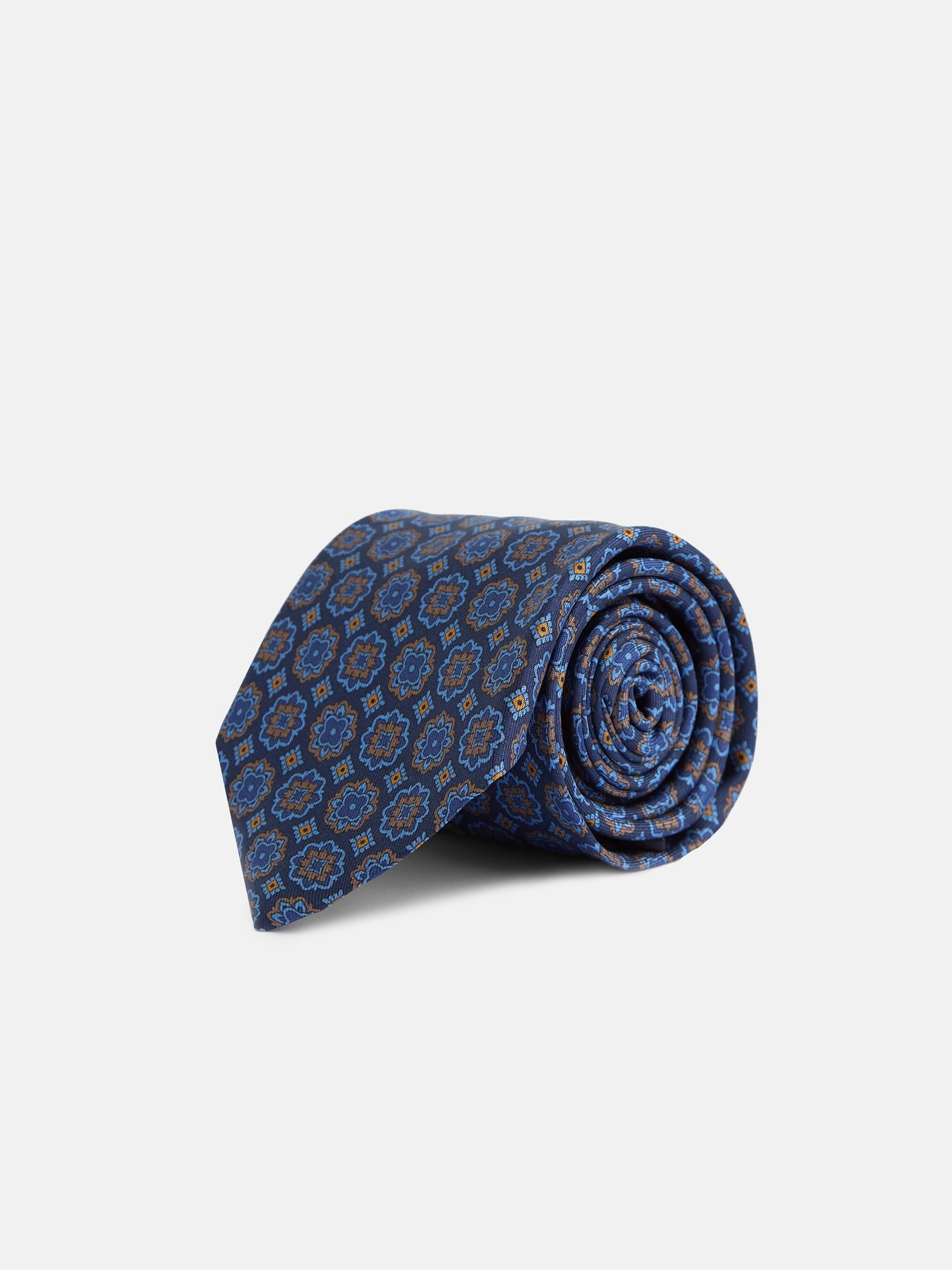 Corbata mosaico azul marino