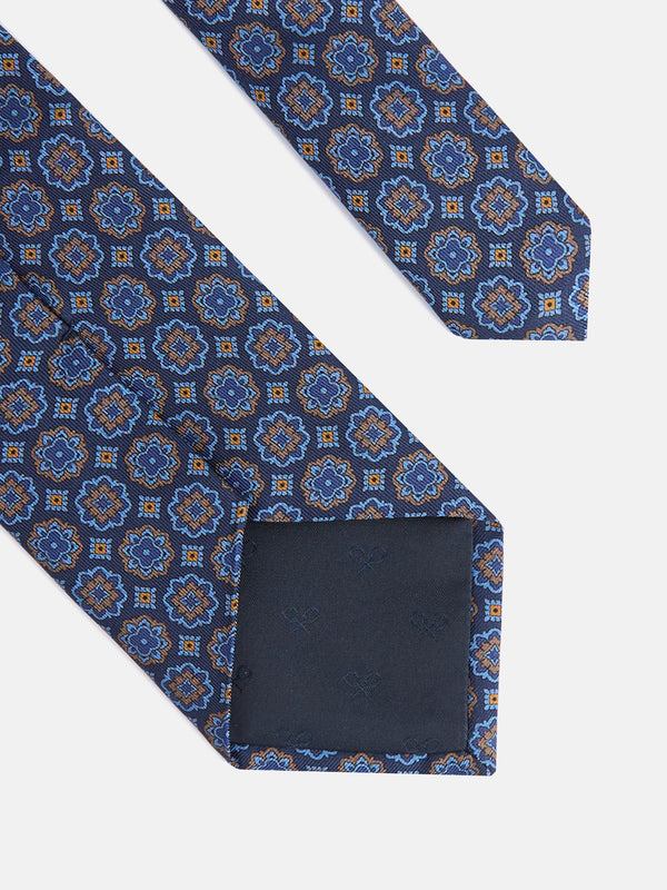 Corbata mosaico azul marino