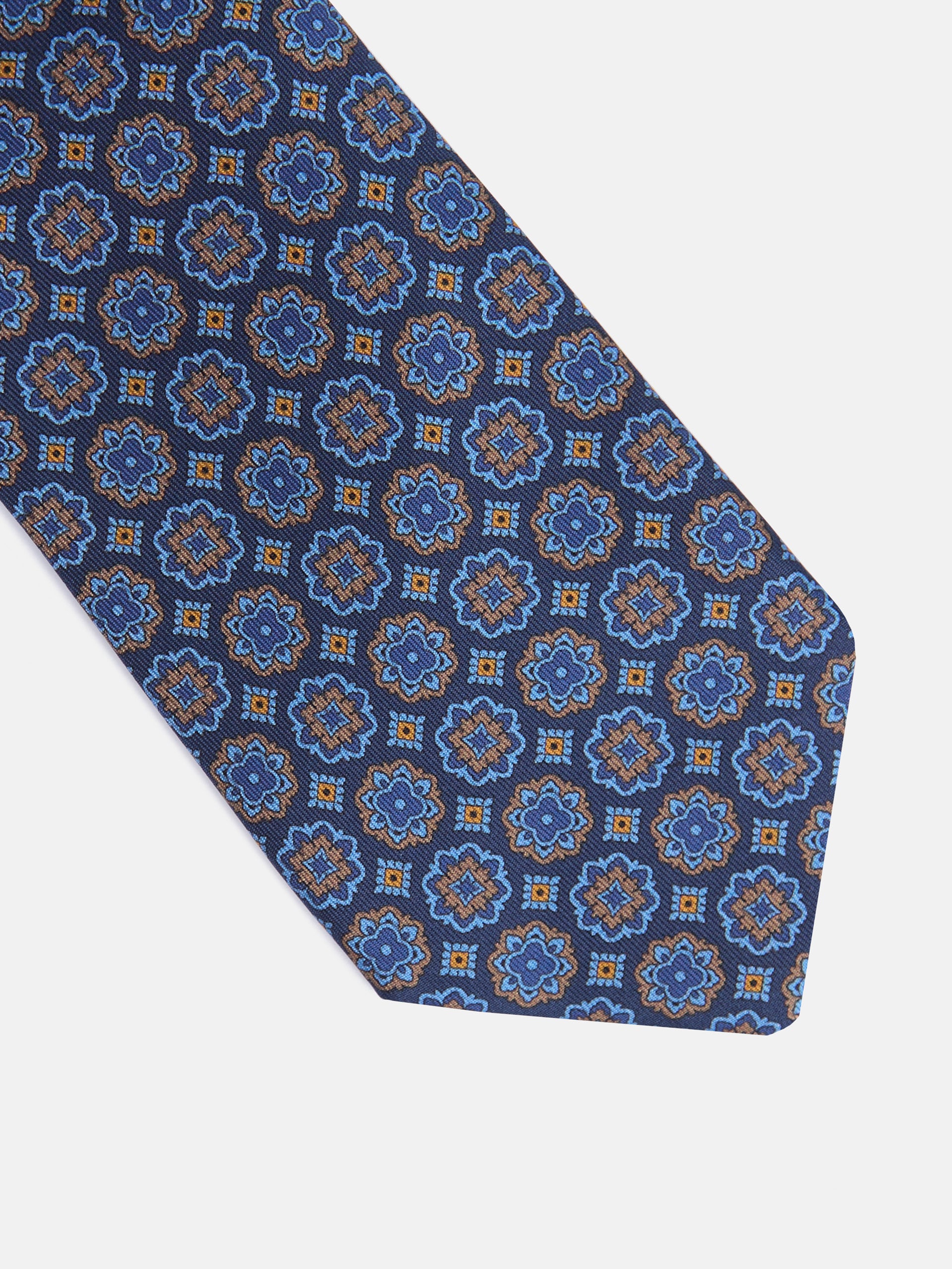 Corbata mosaico azul marino