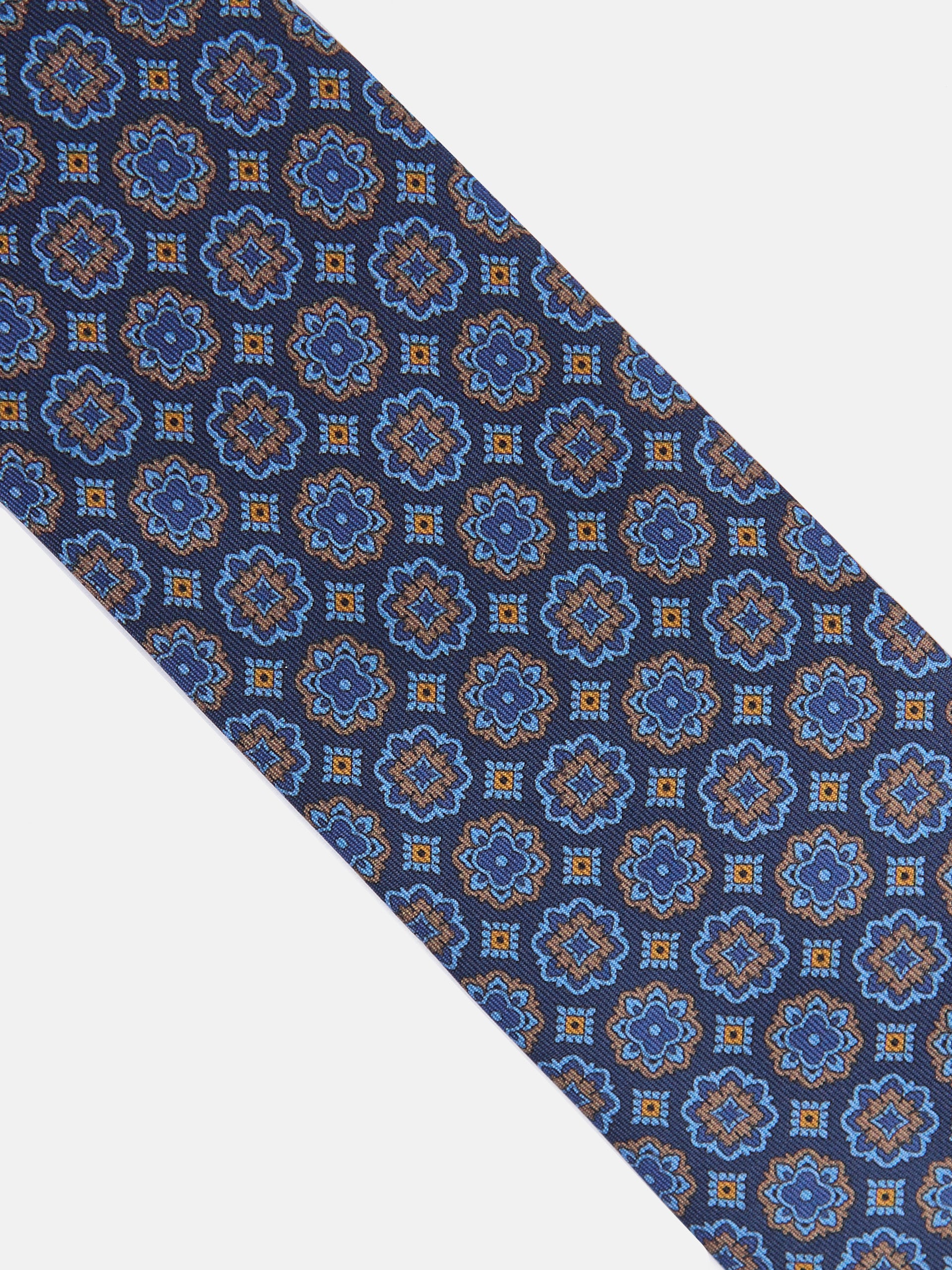 Corbata mosaico azul marino