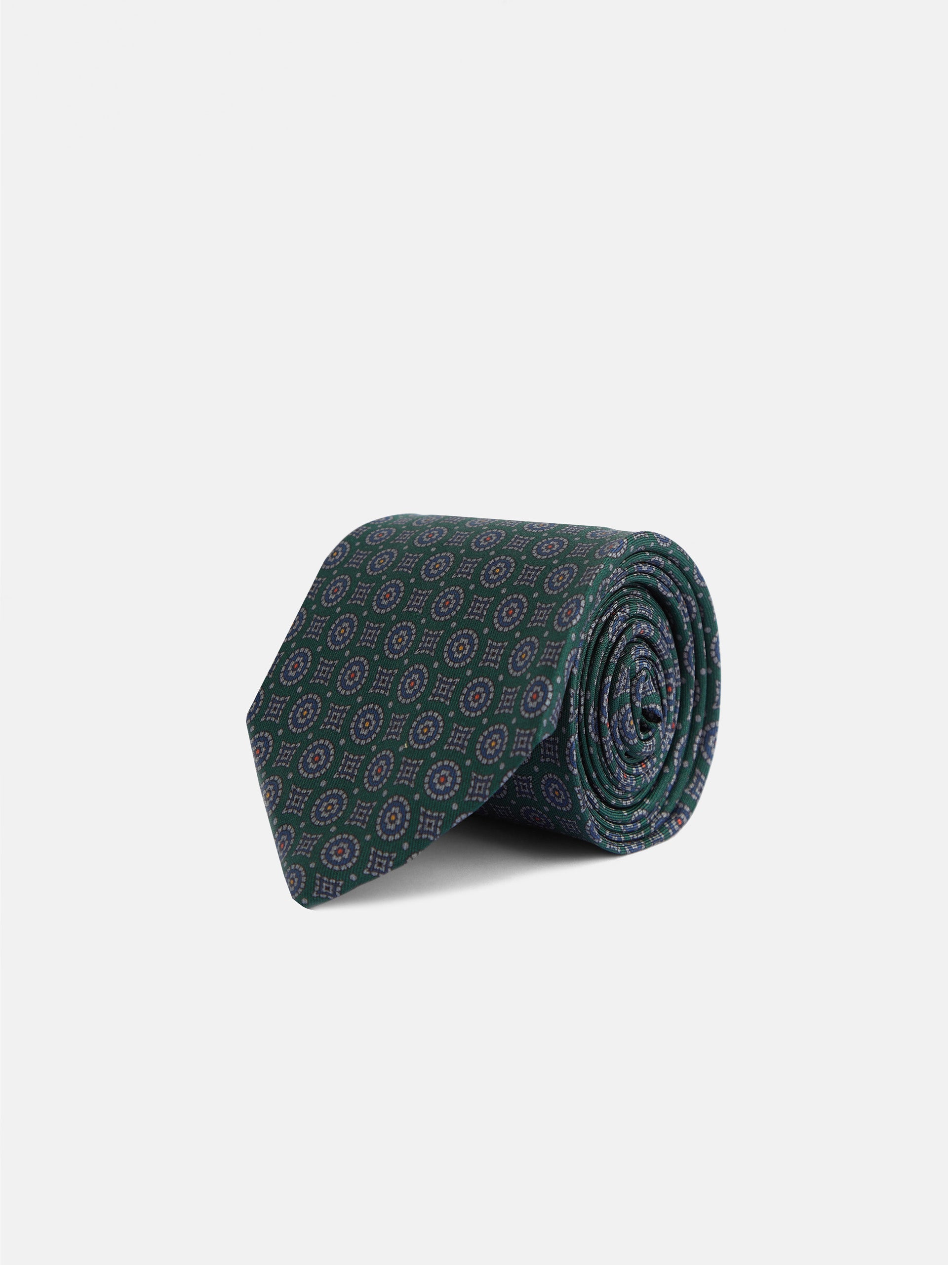 Corbata estampado geometrico contraste verde