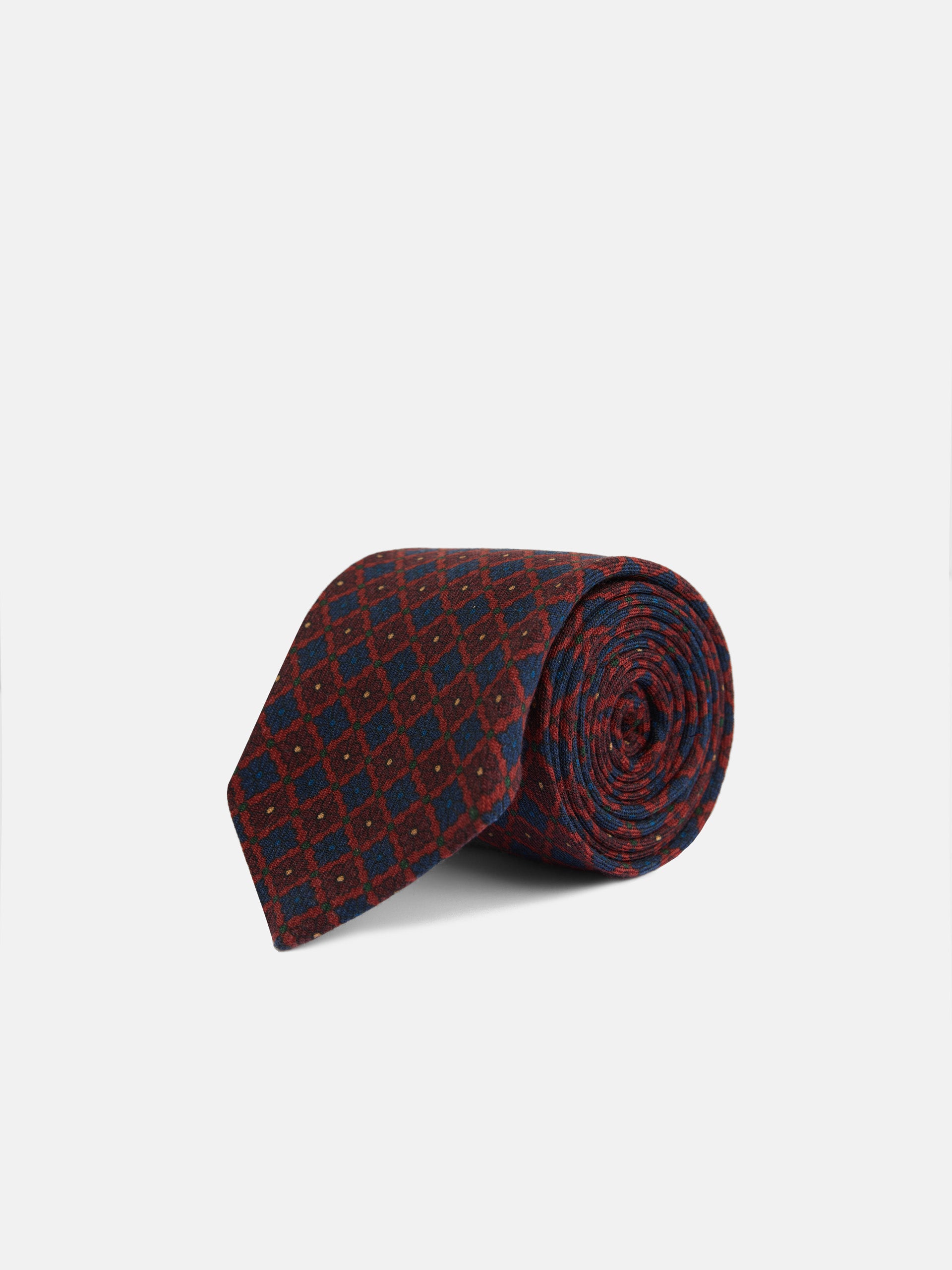 Corbata geometrica floral azul marino