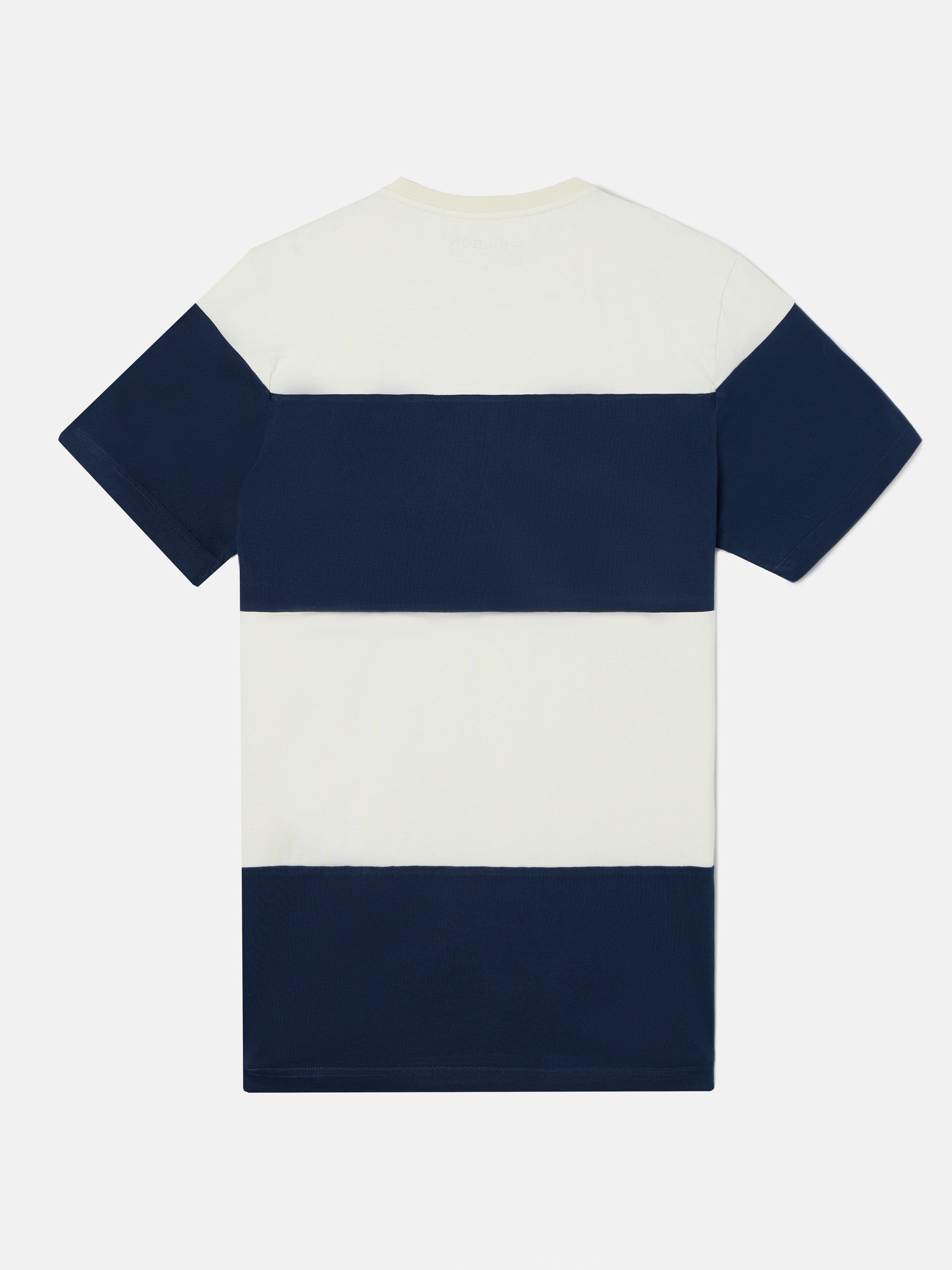 Camiseta raya ancha azul marino