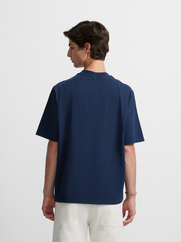 Camiseta relaxed fit miniparche azul marino