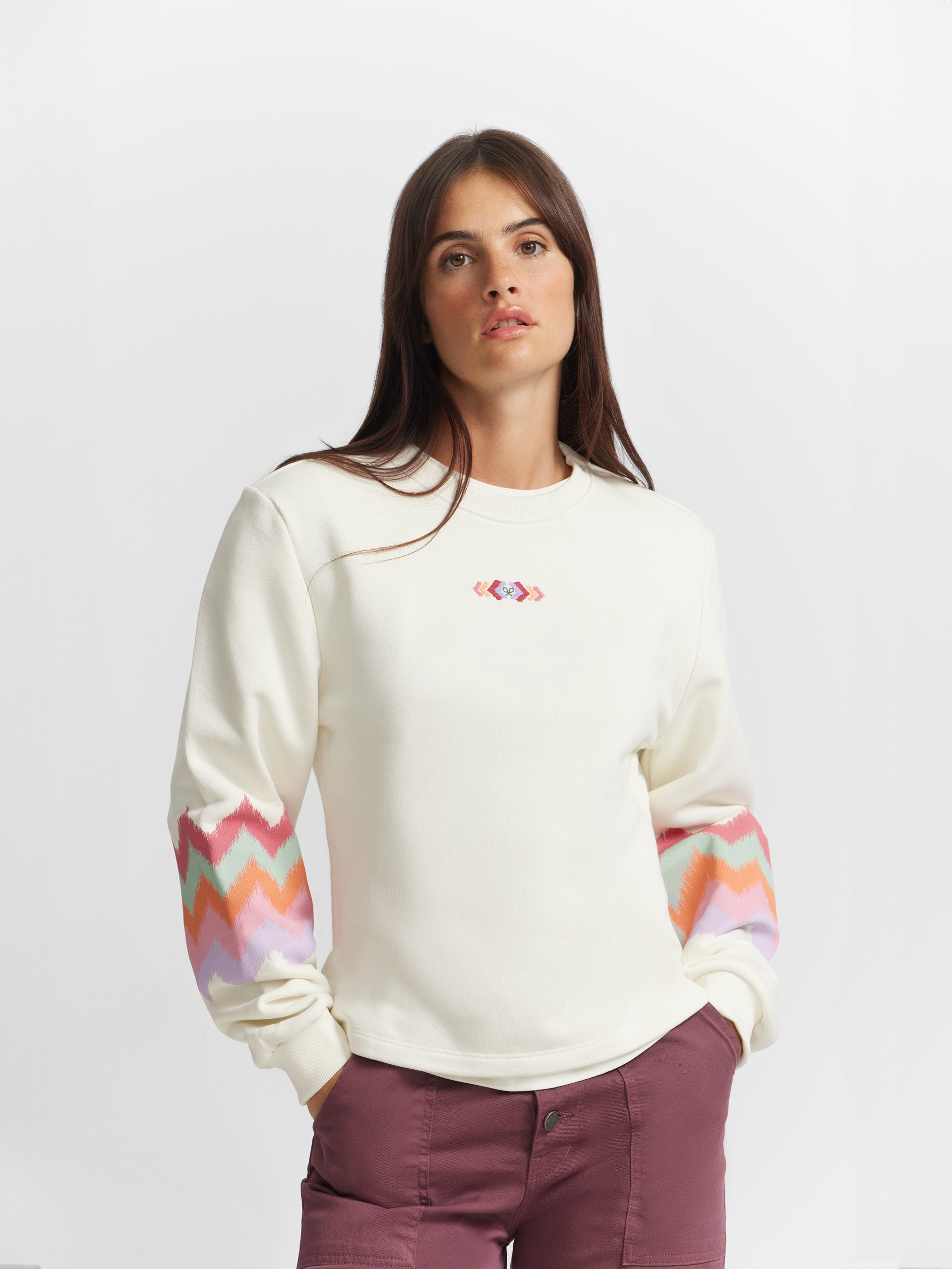 Sudadera woman mangas estampado rosas