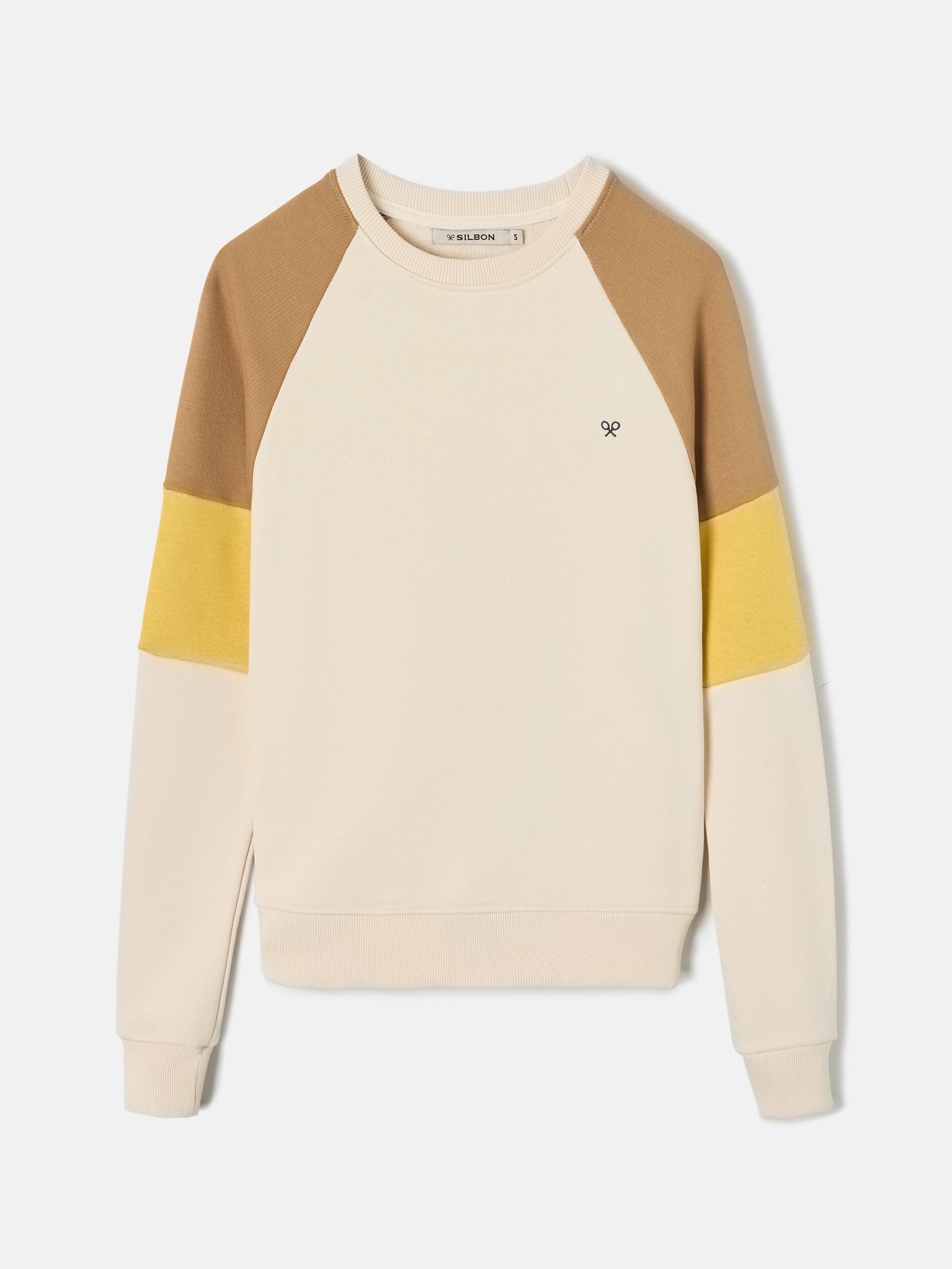 Sudadera woman tricolor beige y amarillo