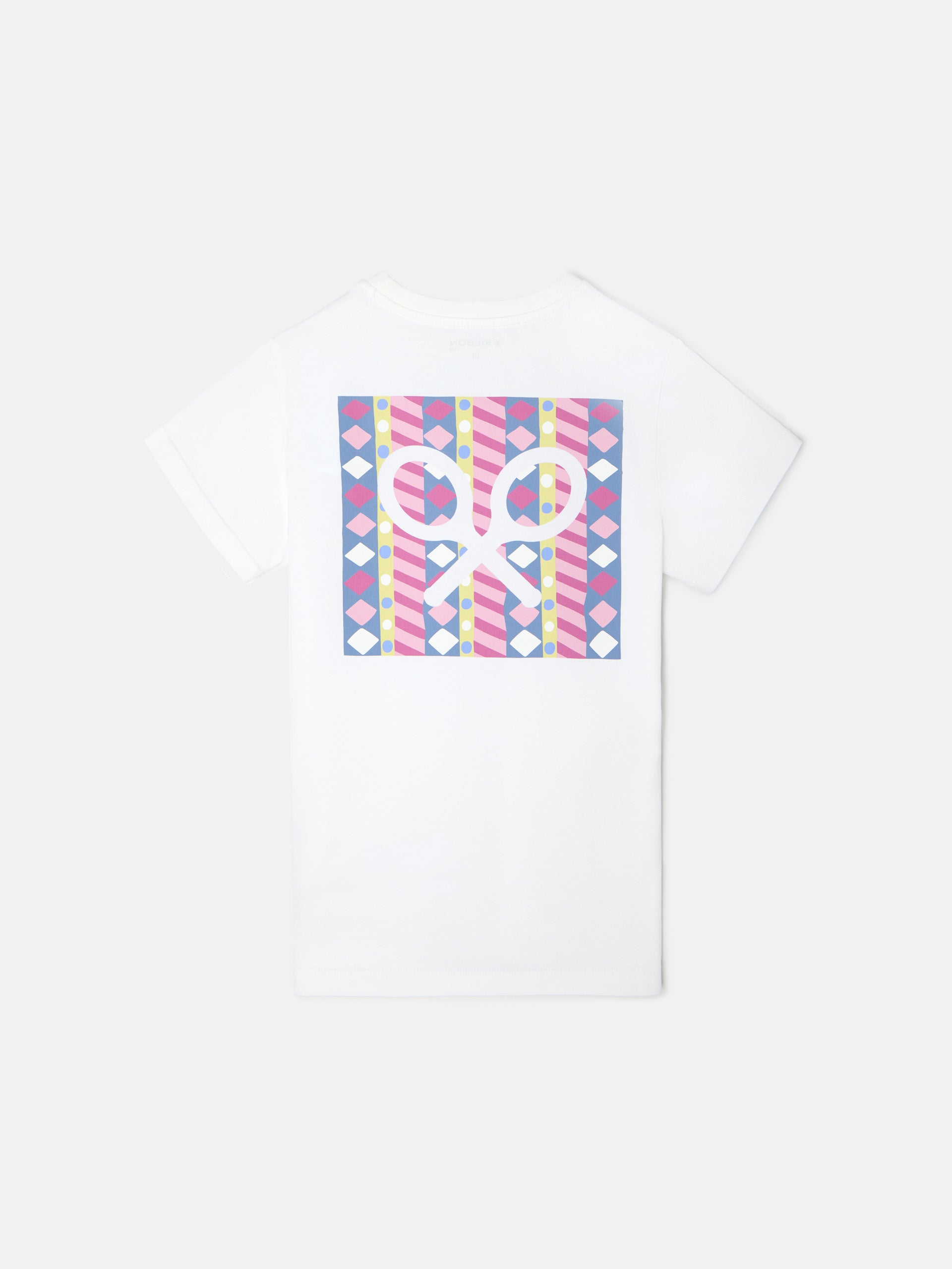 Camiseta kids raqueta geometrica blanca