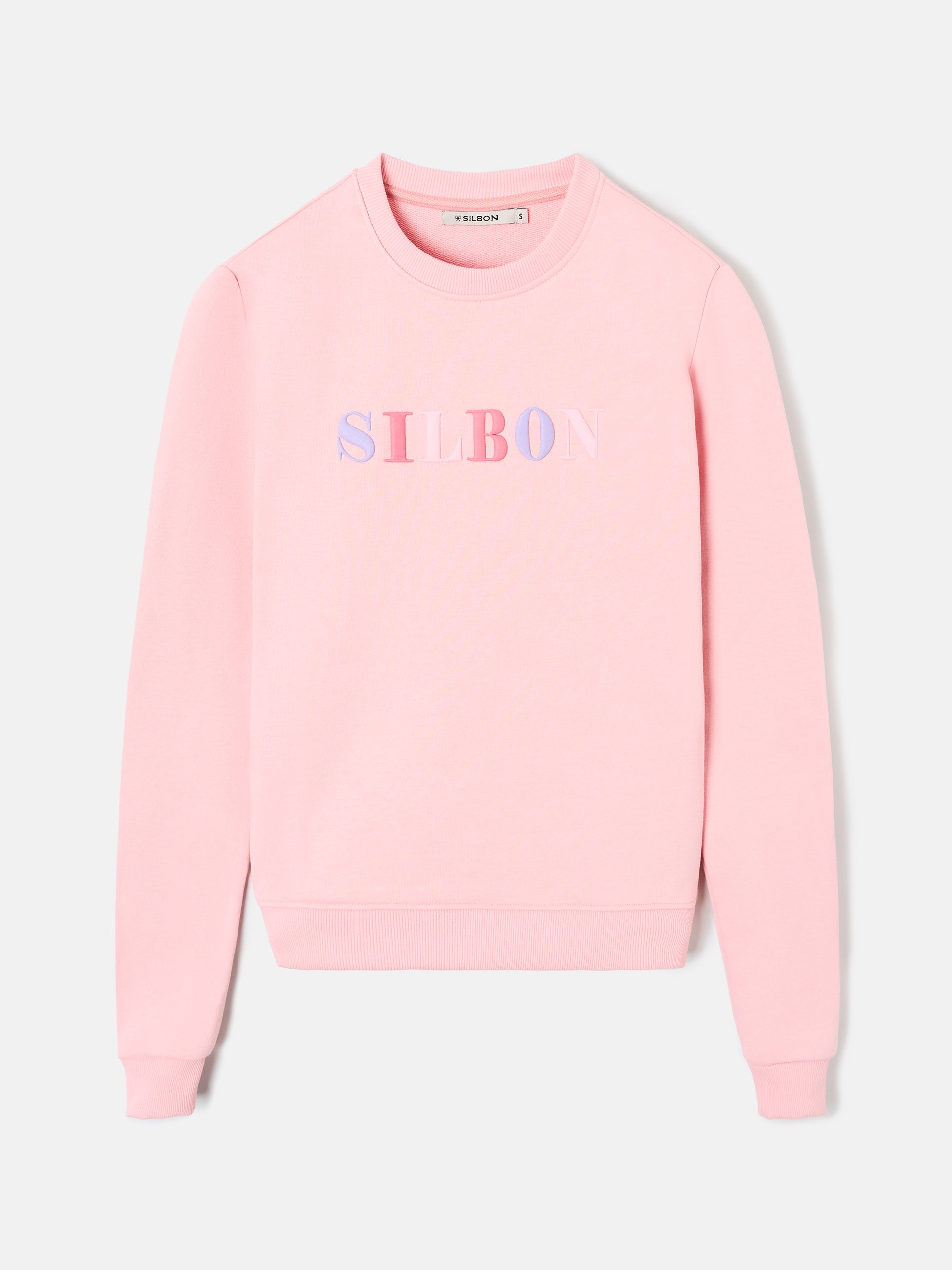 Sudadera woman letras silbon rosas