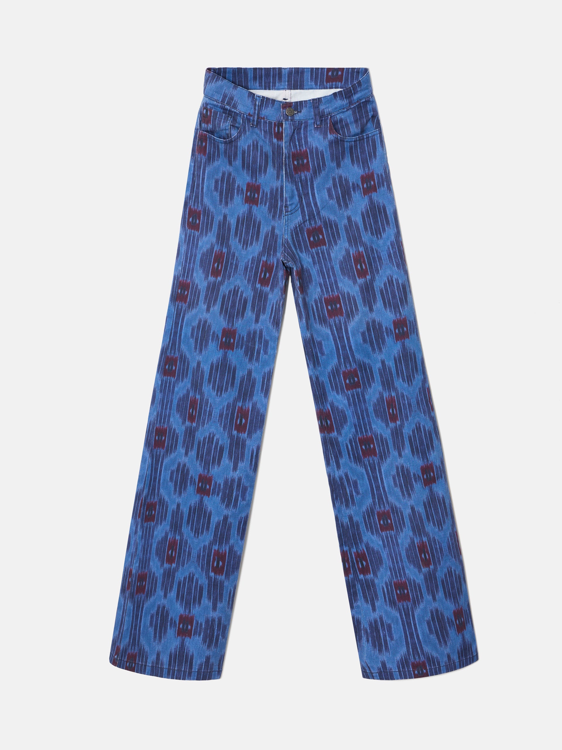 Pantalon denim estampado azul