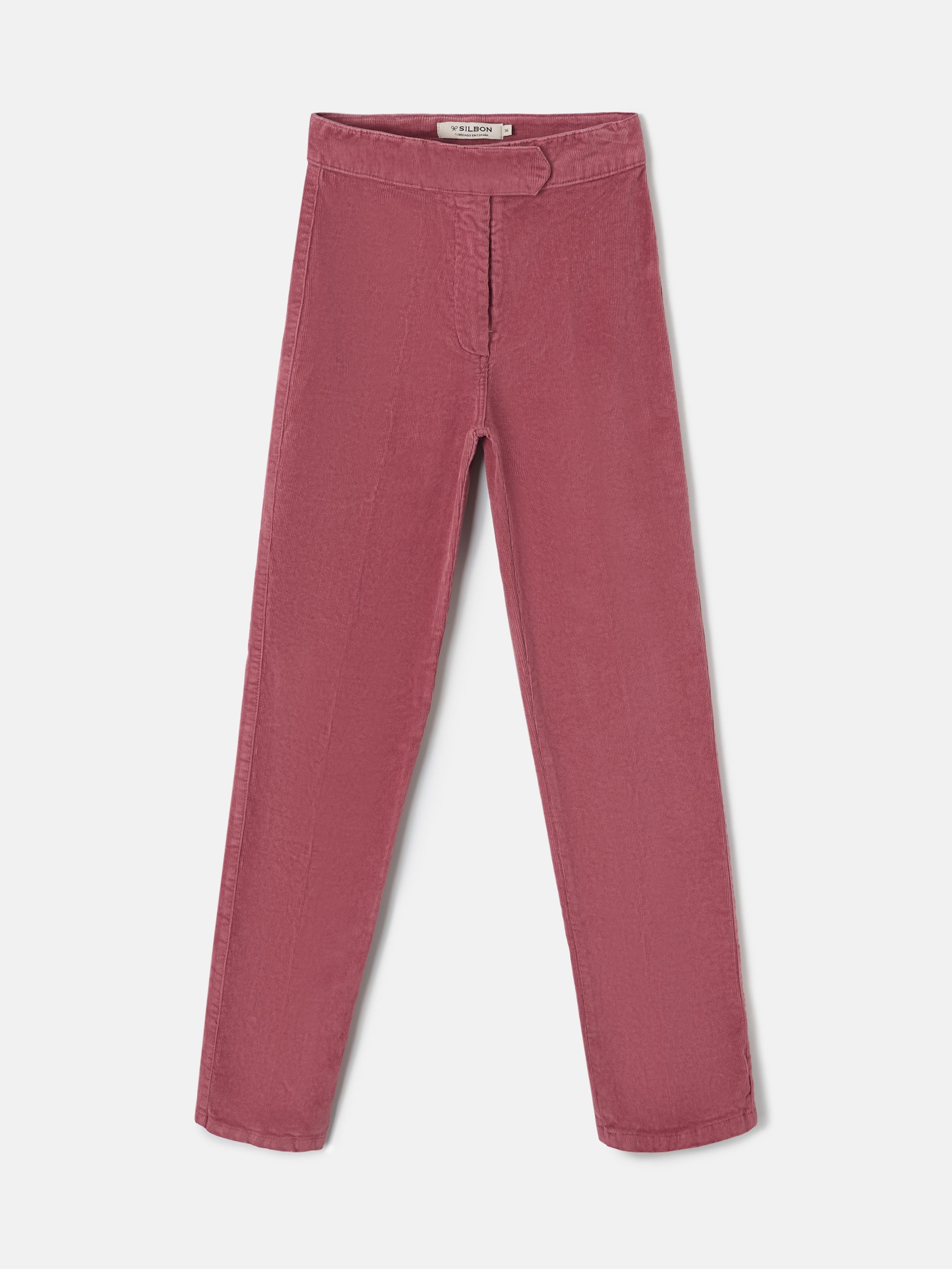 Pantalon culotte pana rosa