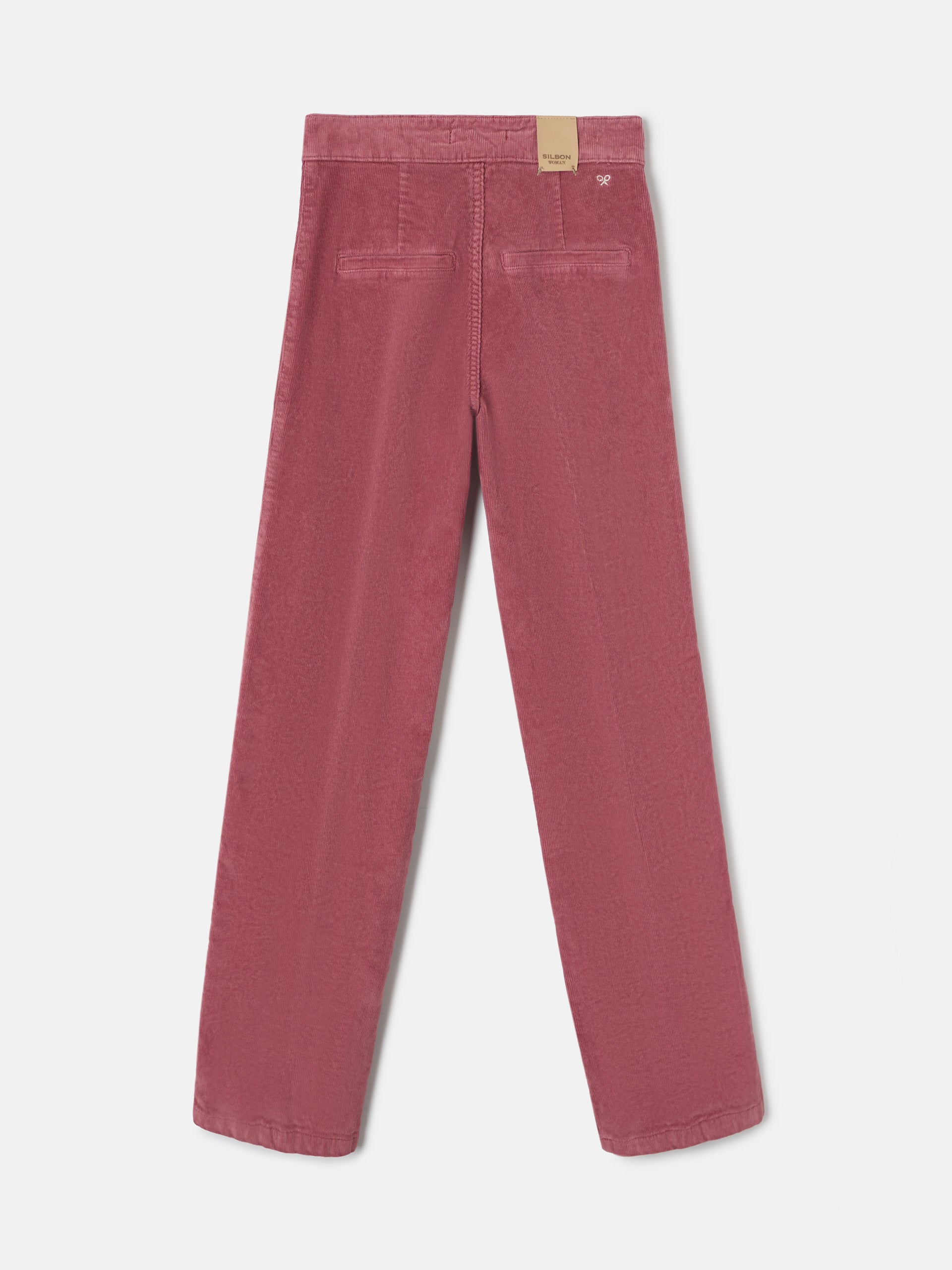 Pantalon culotte pana rosa