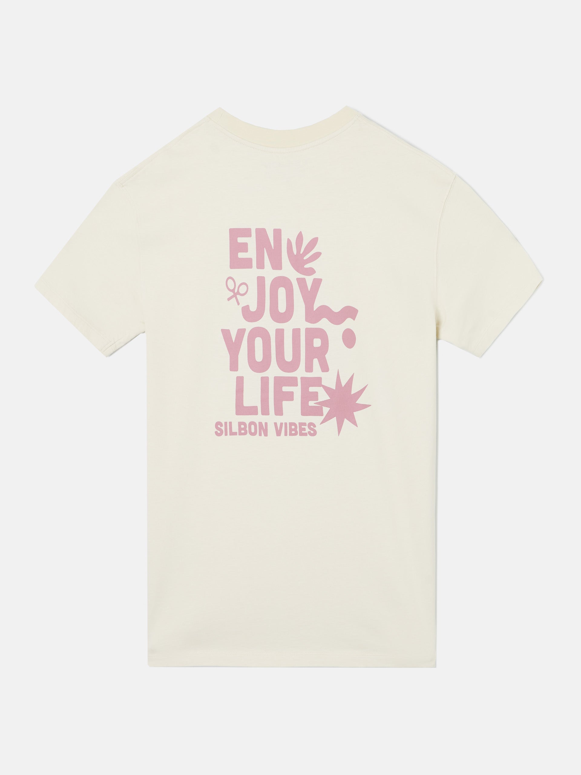 Camiseta special fit enjoy your life crema