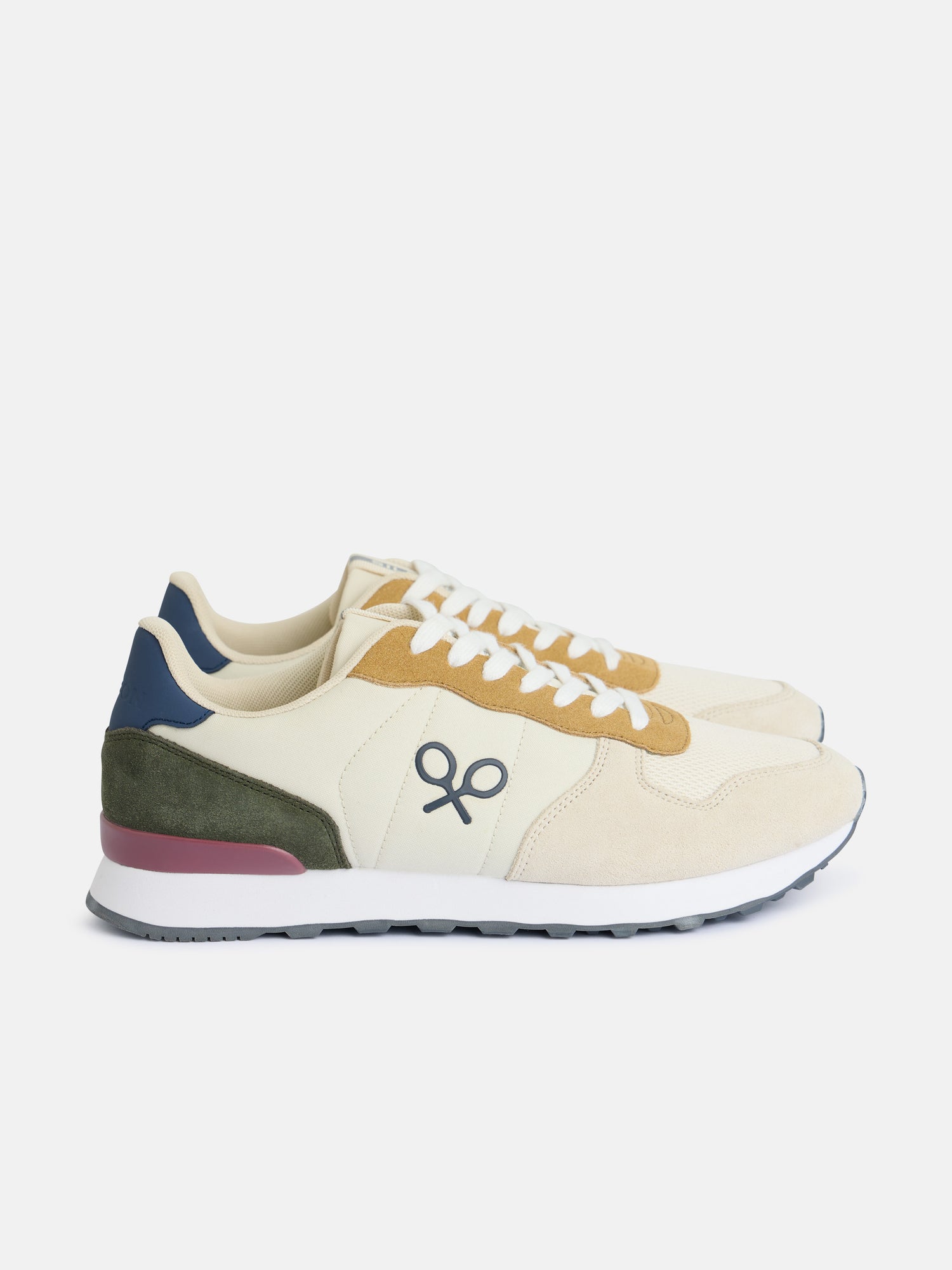 Zapatilla running multicolor beige