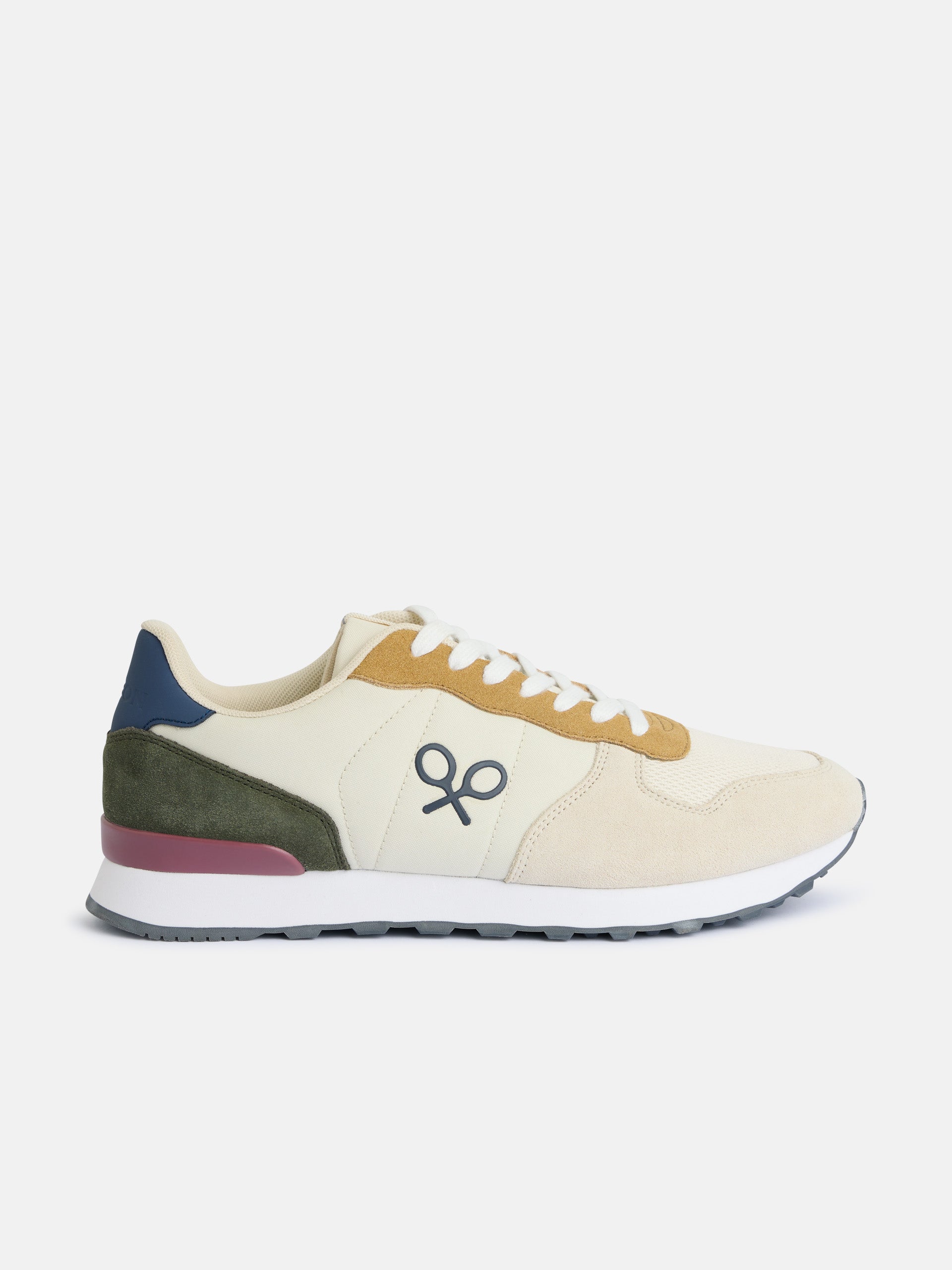 Zapatilla running multicolor beige