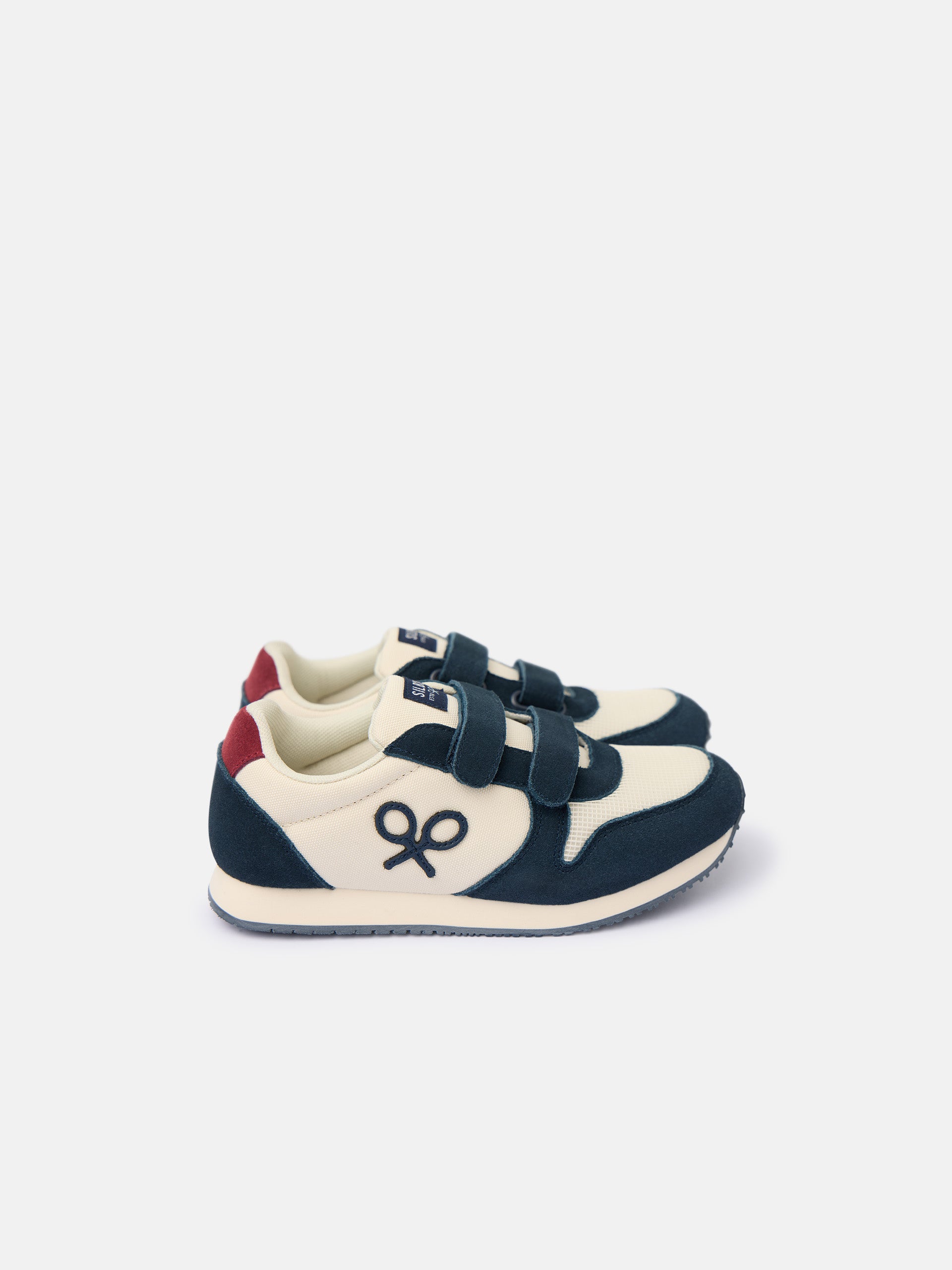 Zapatilla kids running velcro azul beige