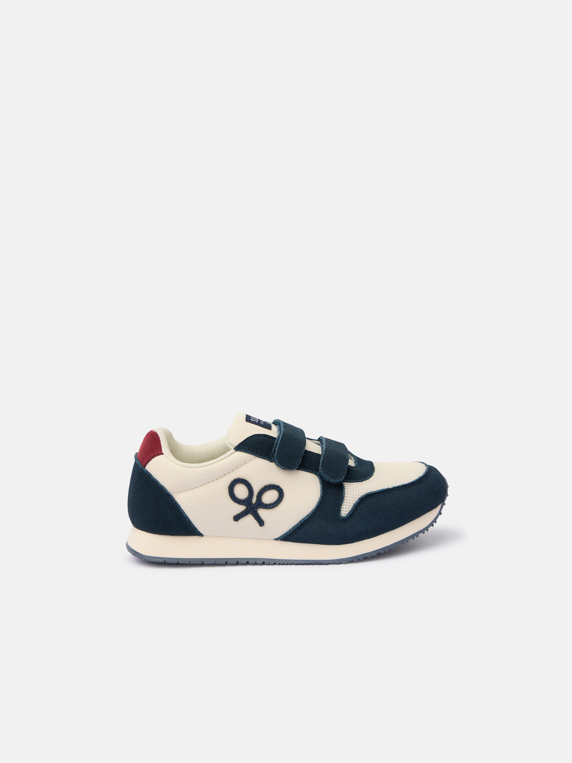 Zapatilla kids running velcro azul beige