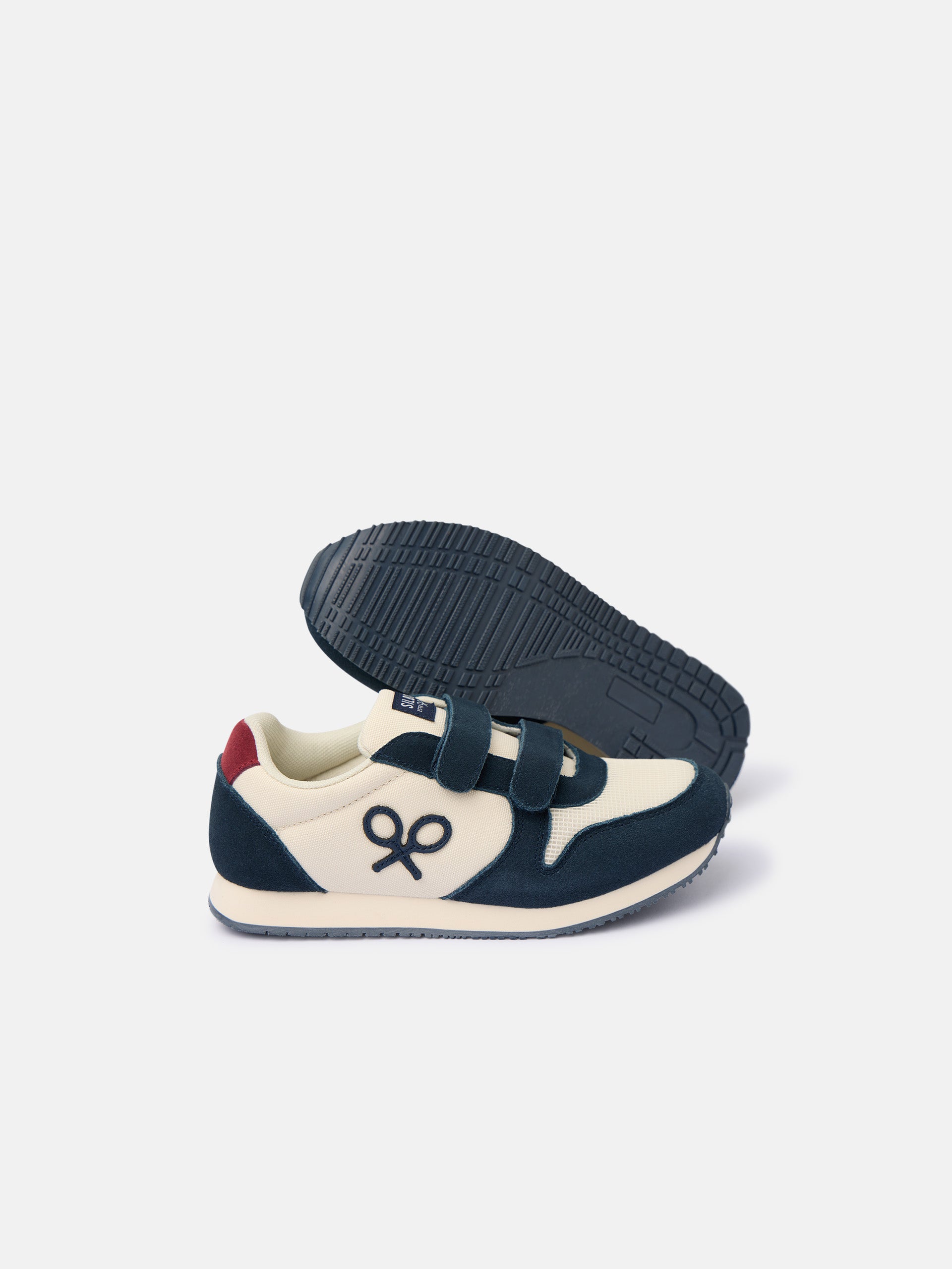 Zapatilla kids running velcro azul beige