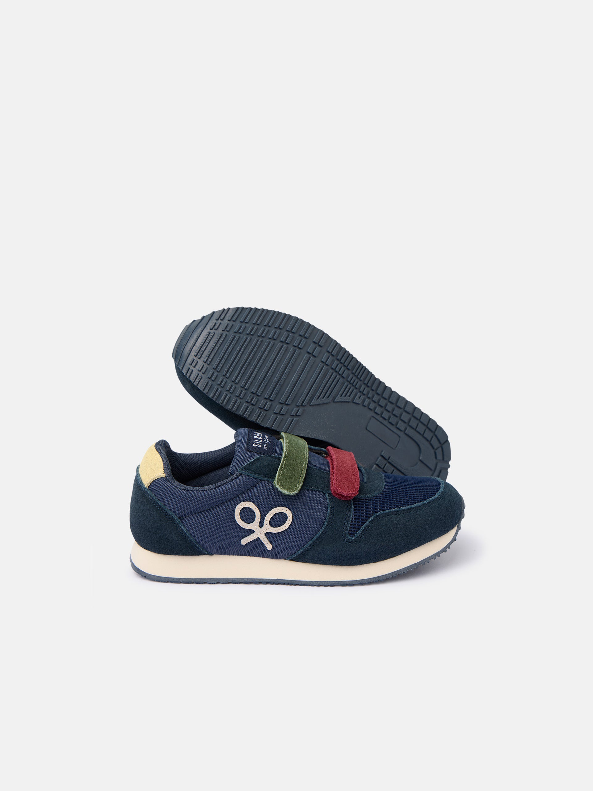 Zapatilla kids running velcro azul marino 