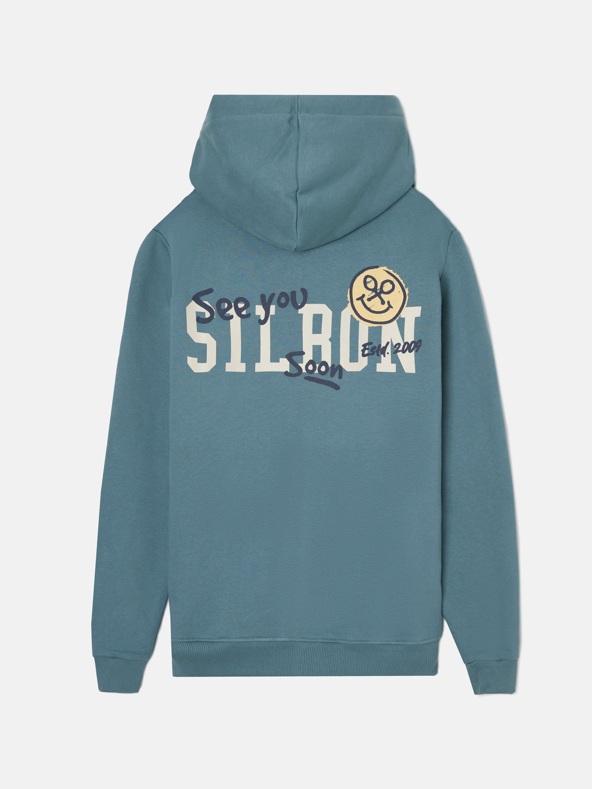 Sudadera cremallera hoodie smile petroleo