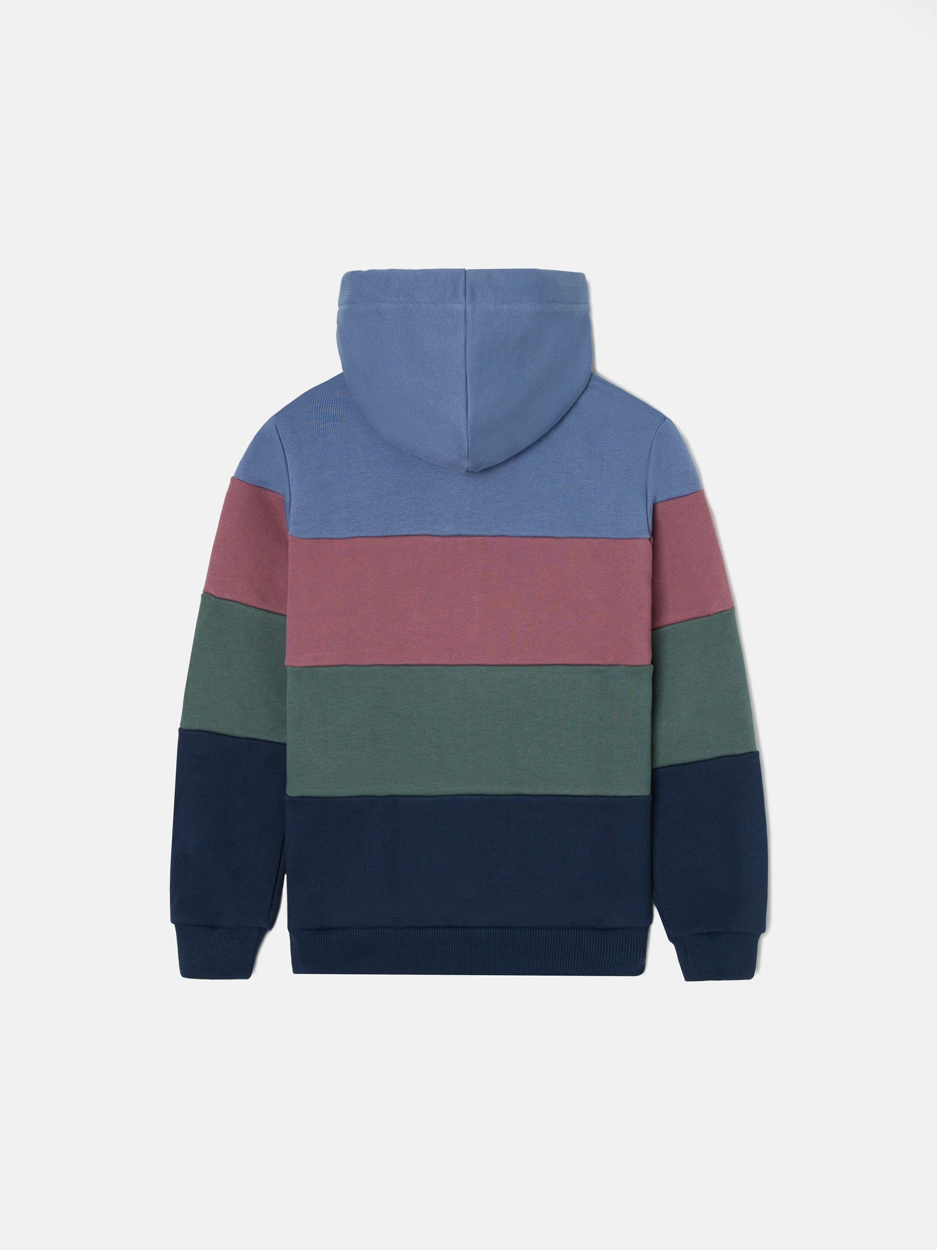 Sudadera kids capucha rayas anchas multicolor burdeos