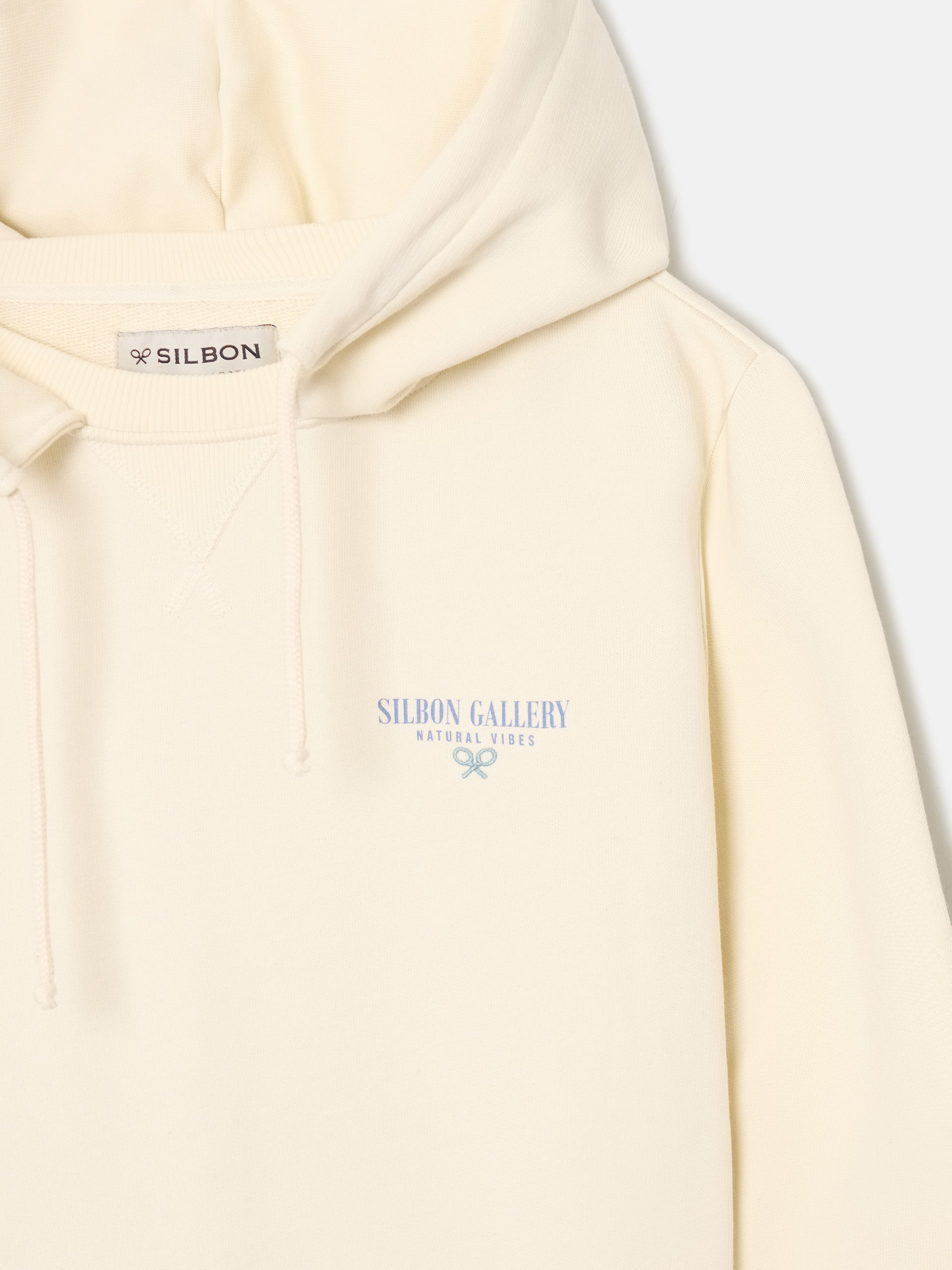 Sudadera capucha silbon gallery crema