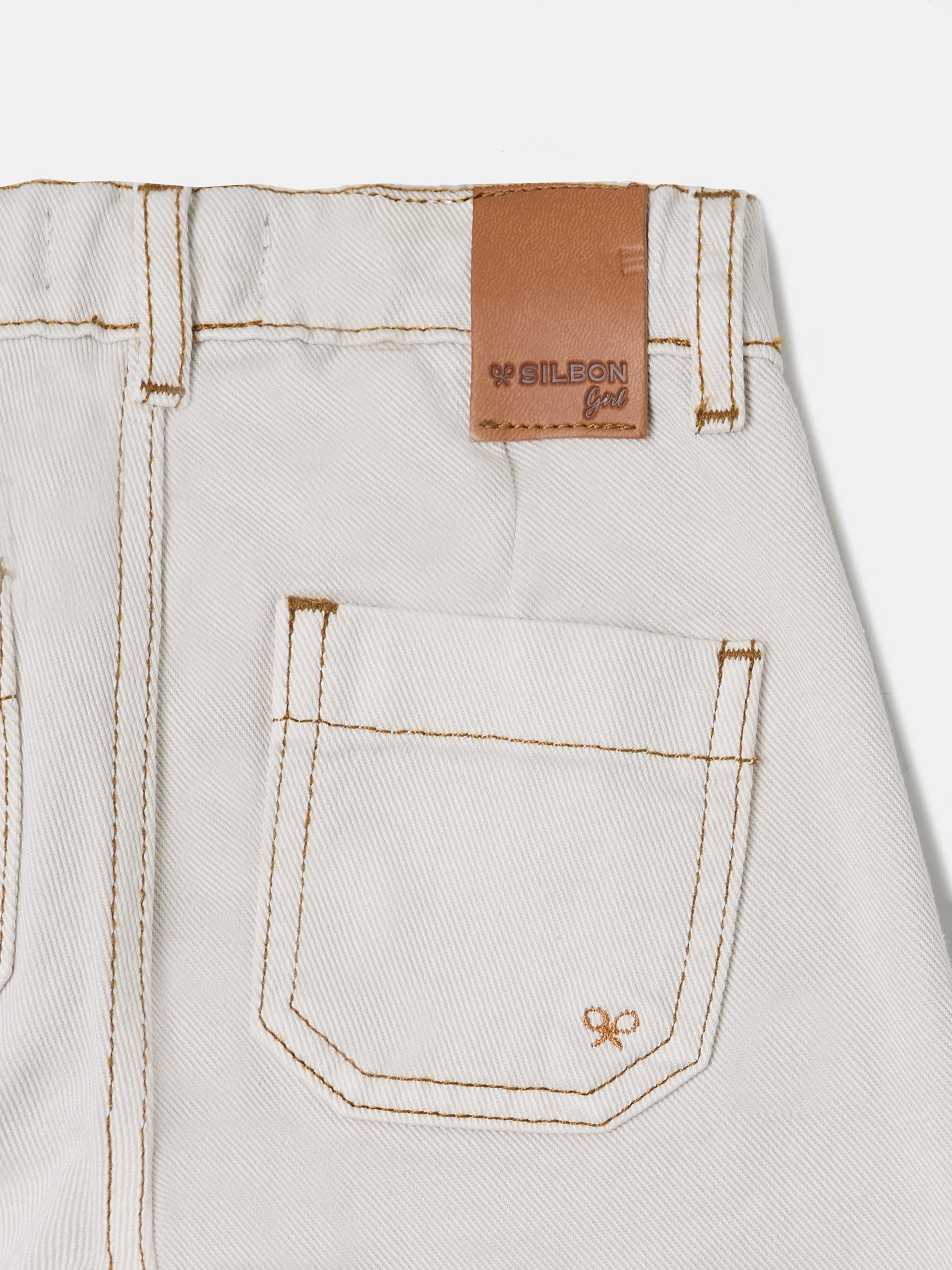 Pantalon girl denim culotte blanco