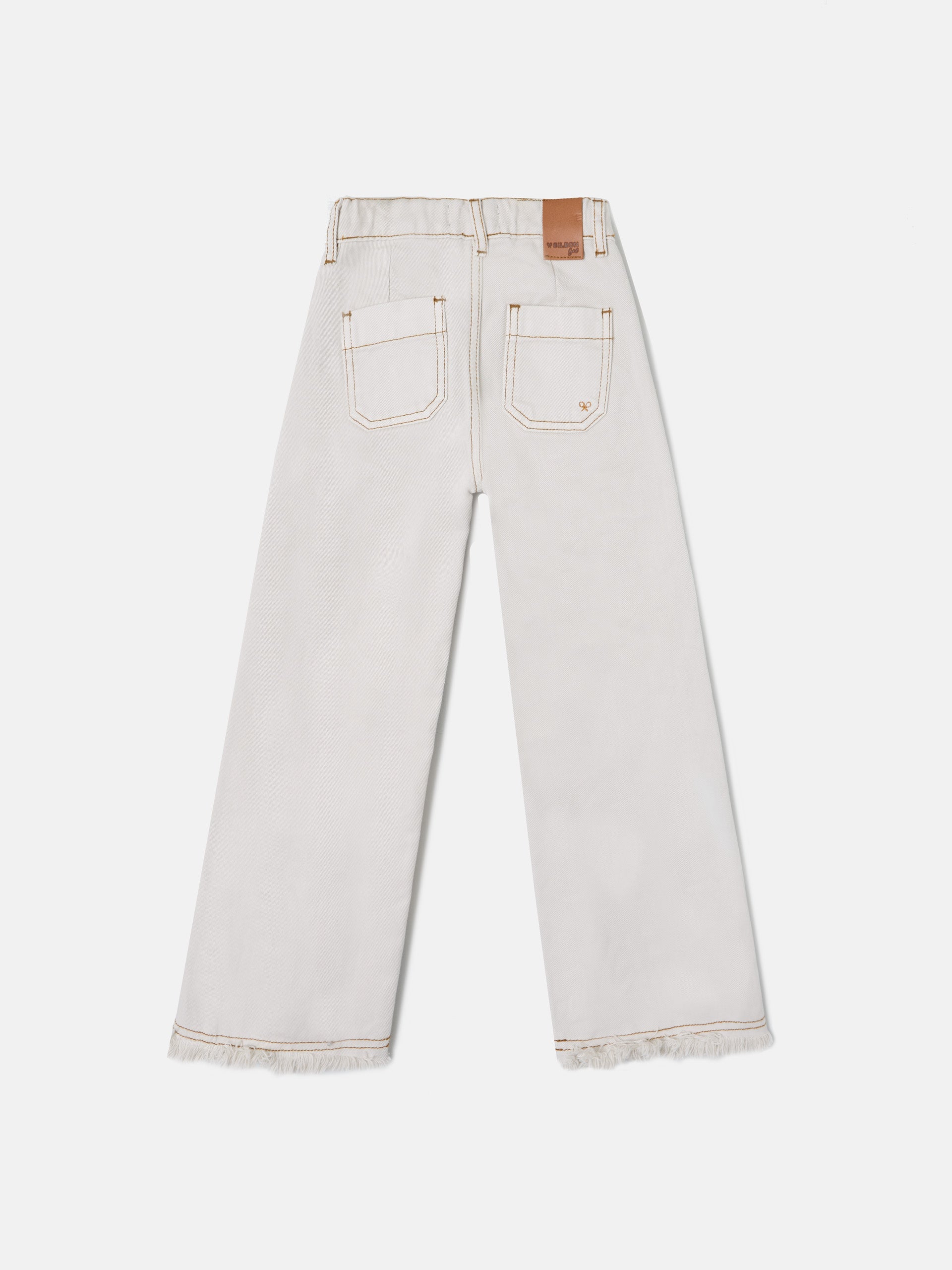 Pantalon girl denim culotte blanco