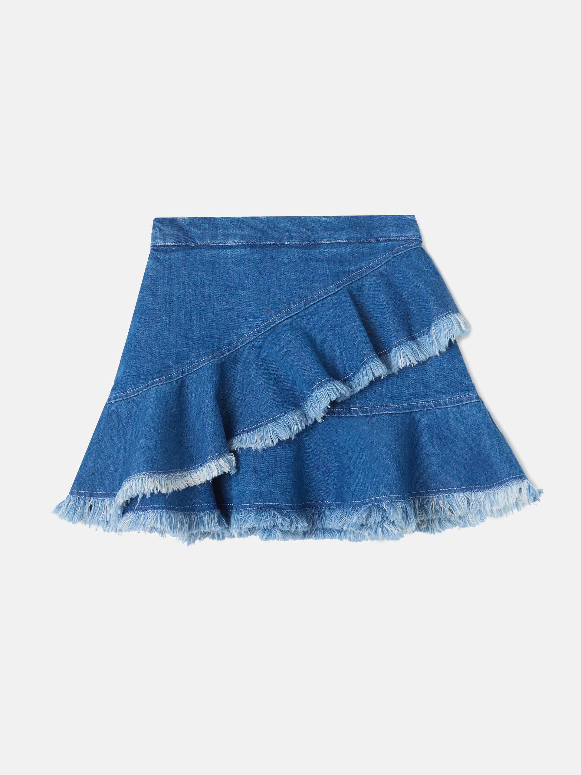 Falda girl volantes azul denim