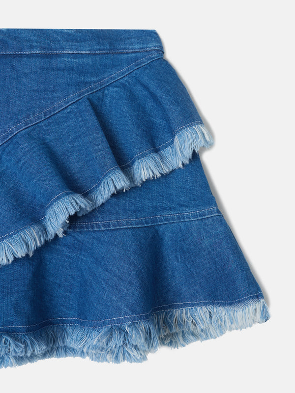 Falda girl volantes azul denim