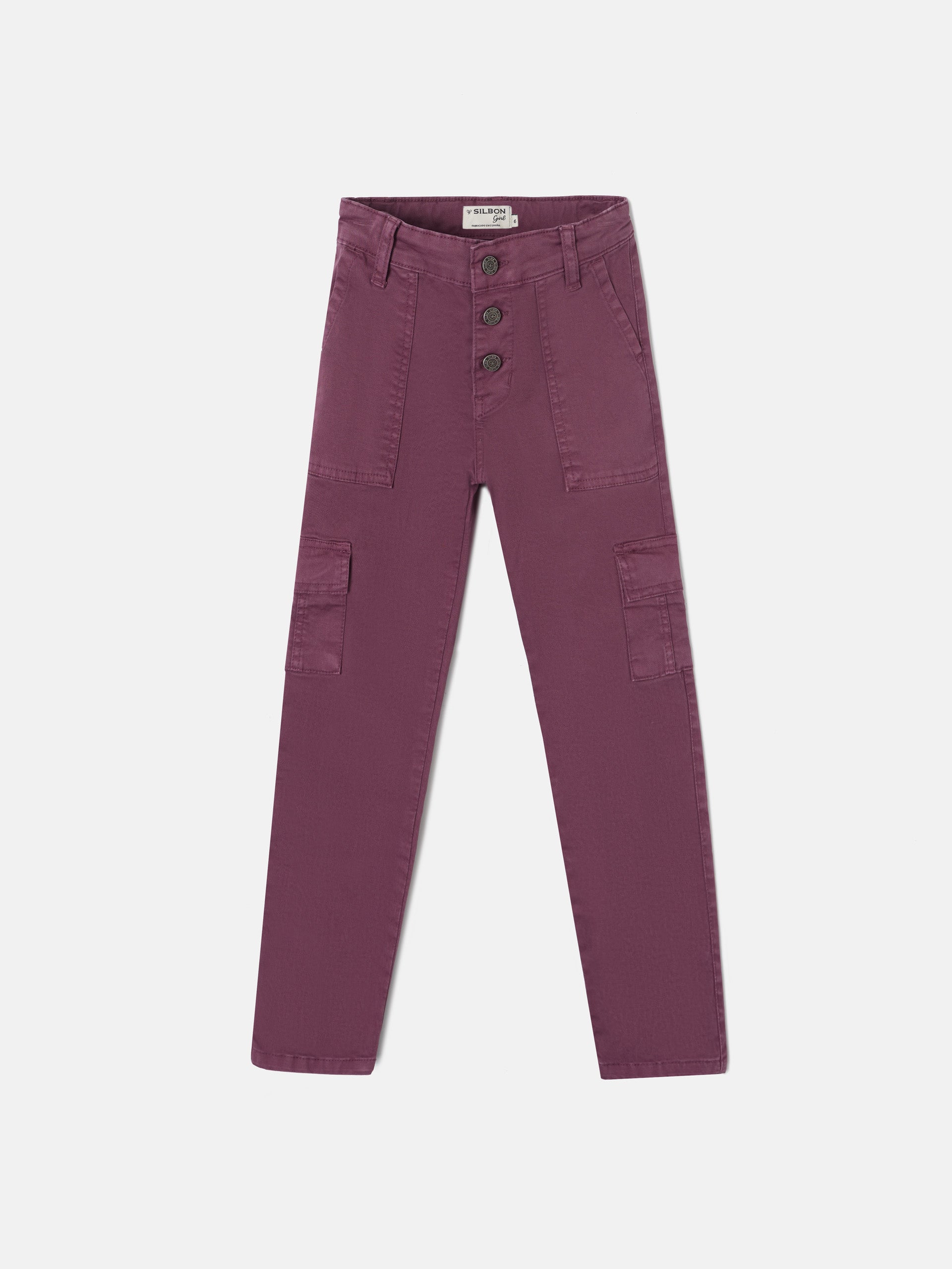 Pantalon girl cargo morado