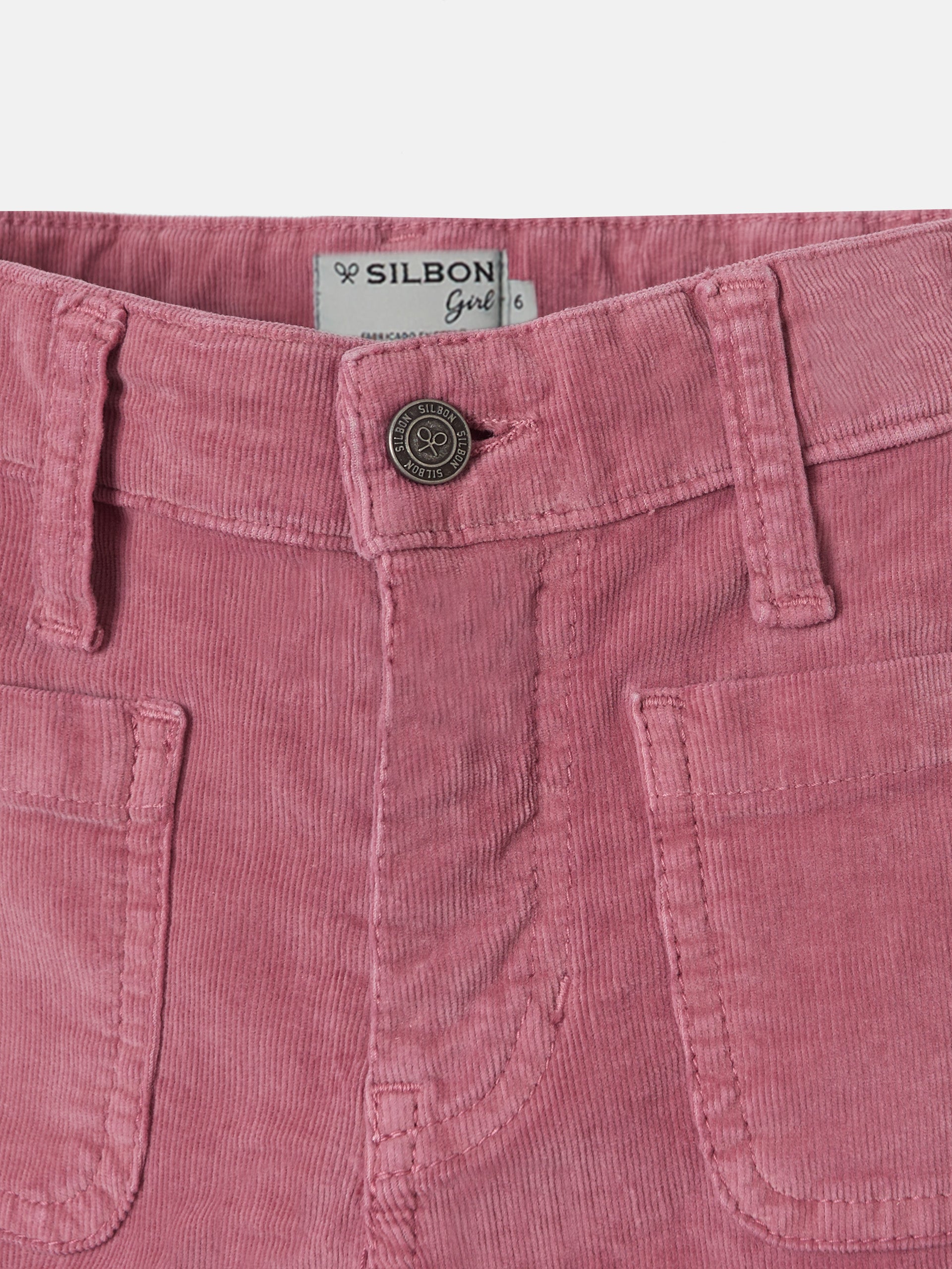 Pantalon girl pana rosa