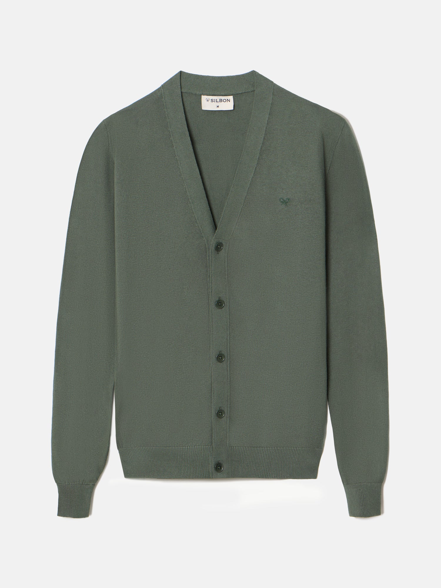 Cardigan clasico liso verde