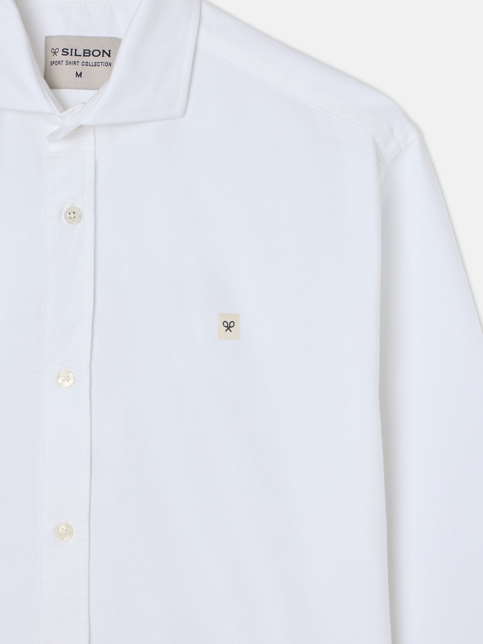 Camisa sport oxford parche blanca