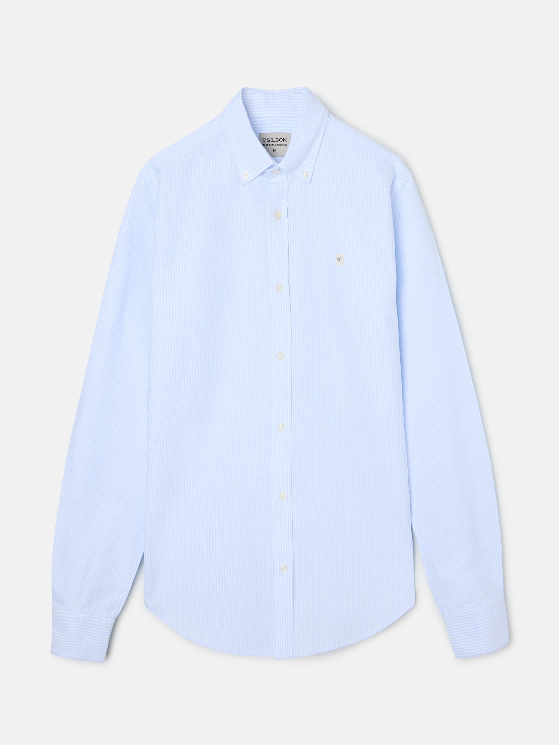 Camisa sport oxford raya parche celeste