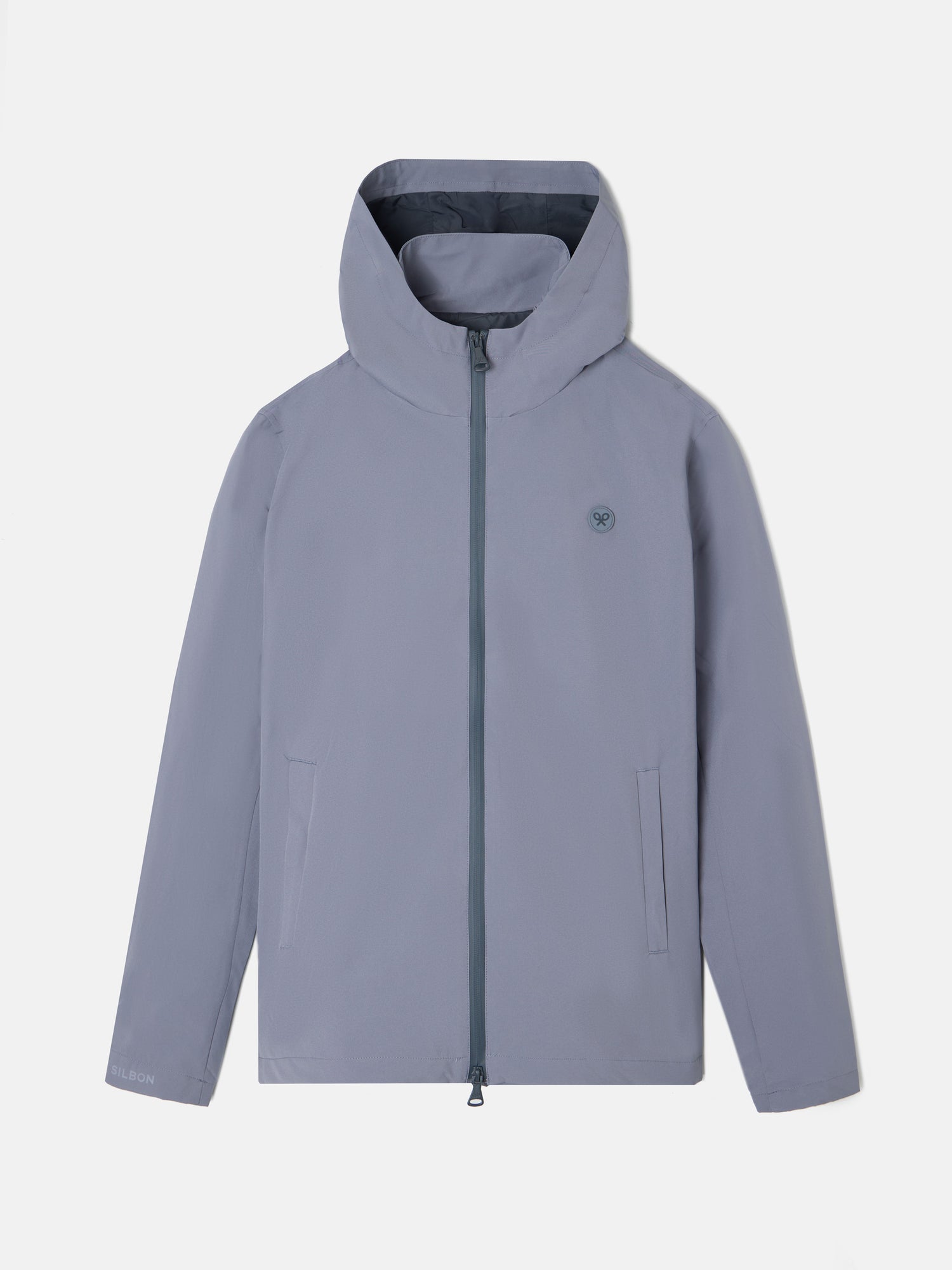 Chaqueta cortavientos capucha gris 