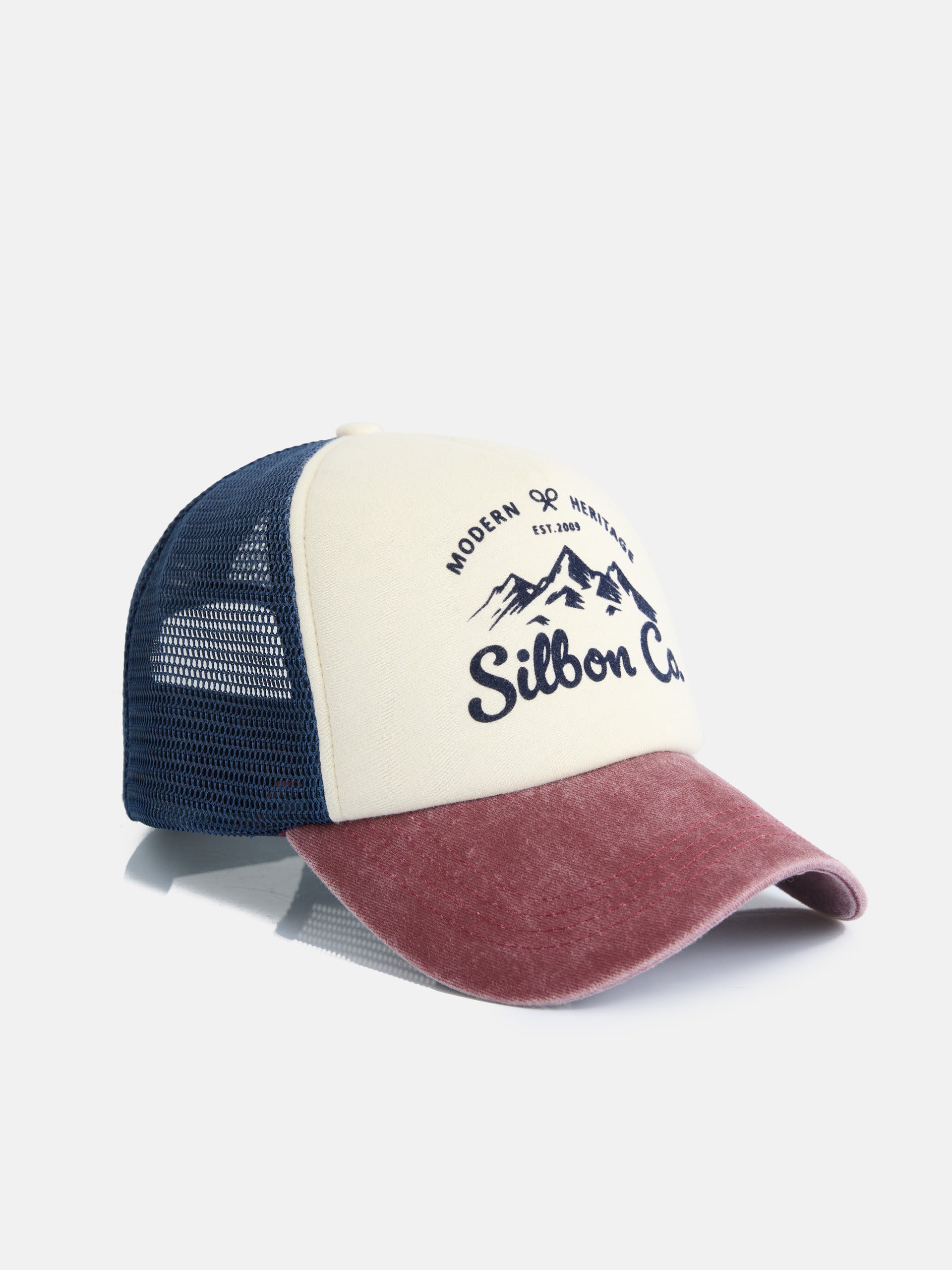 Gorra trucker silbon co burdeos