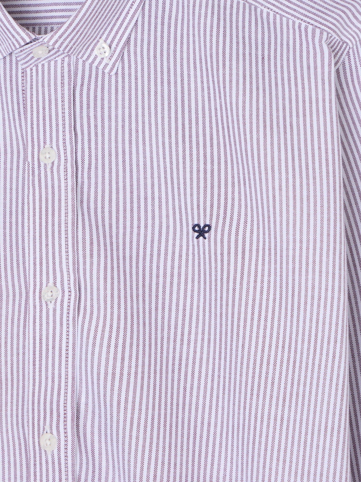 Camisa sport oxford rayas burdeos