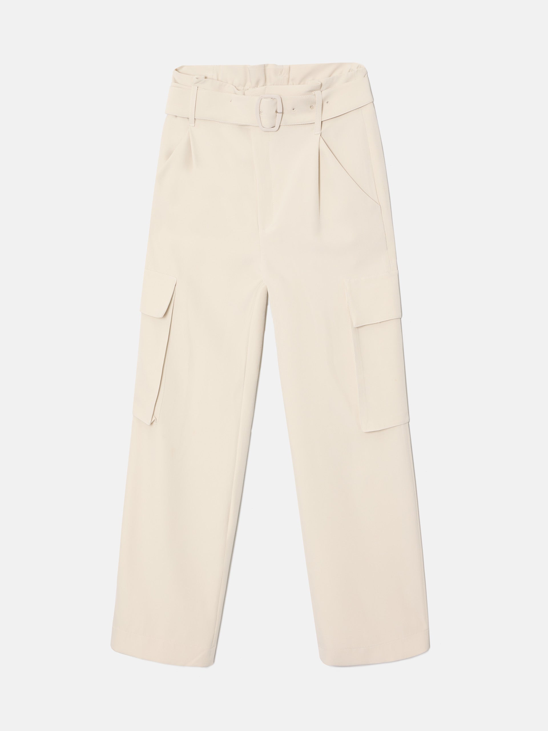 Pantalon vestir cargo beige