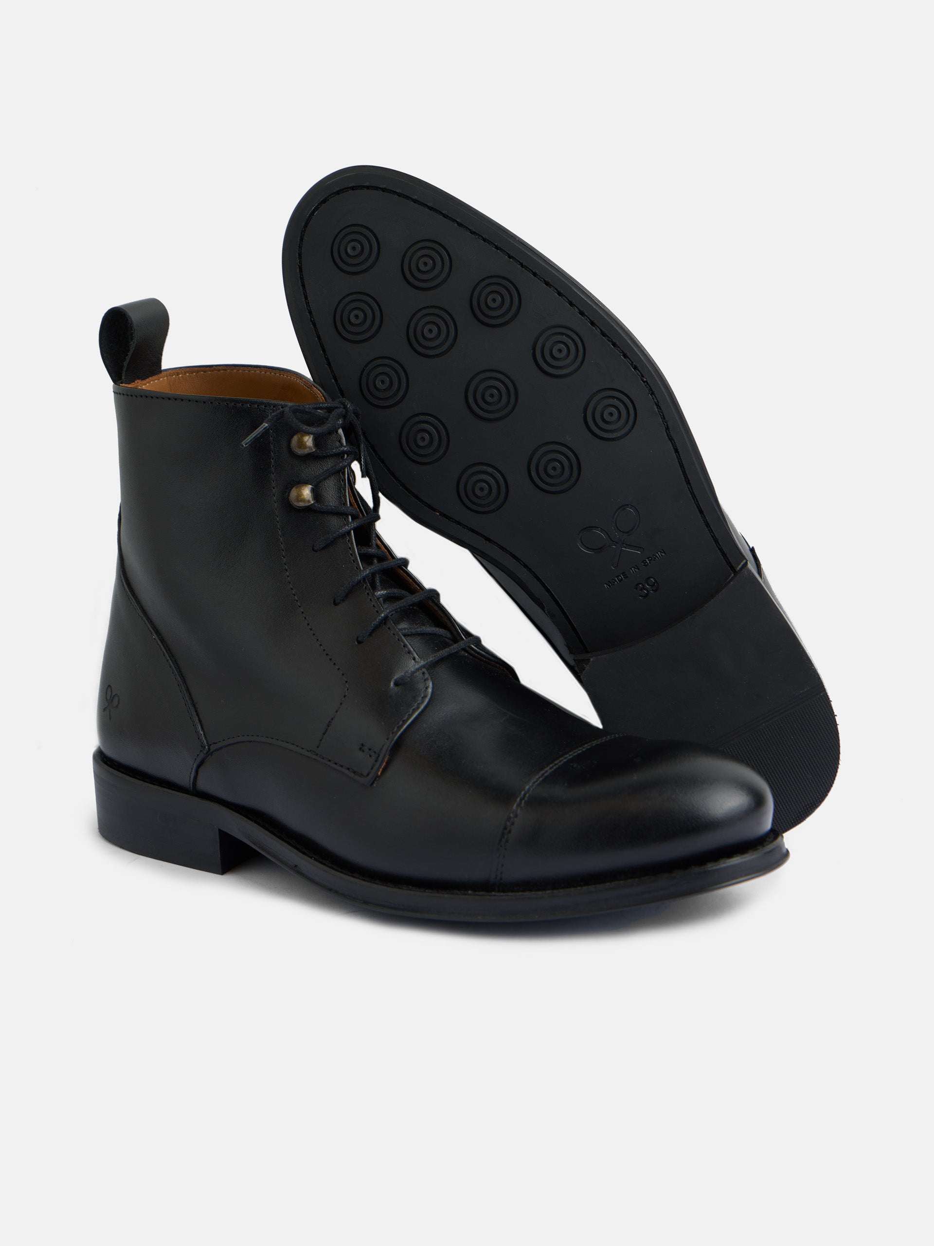 Bota derby piel negra