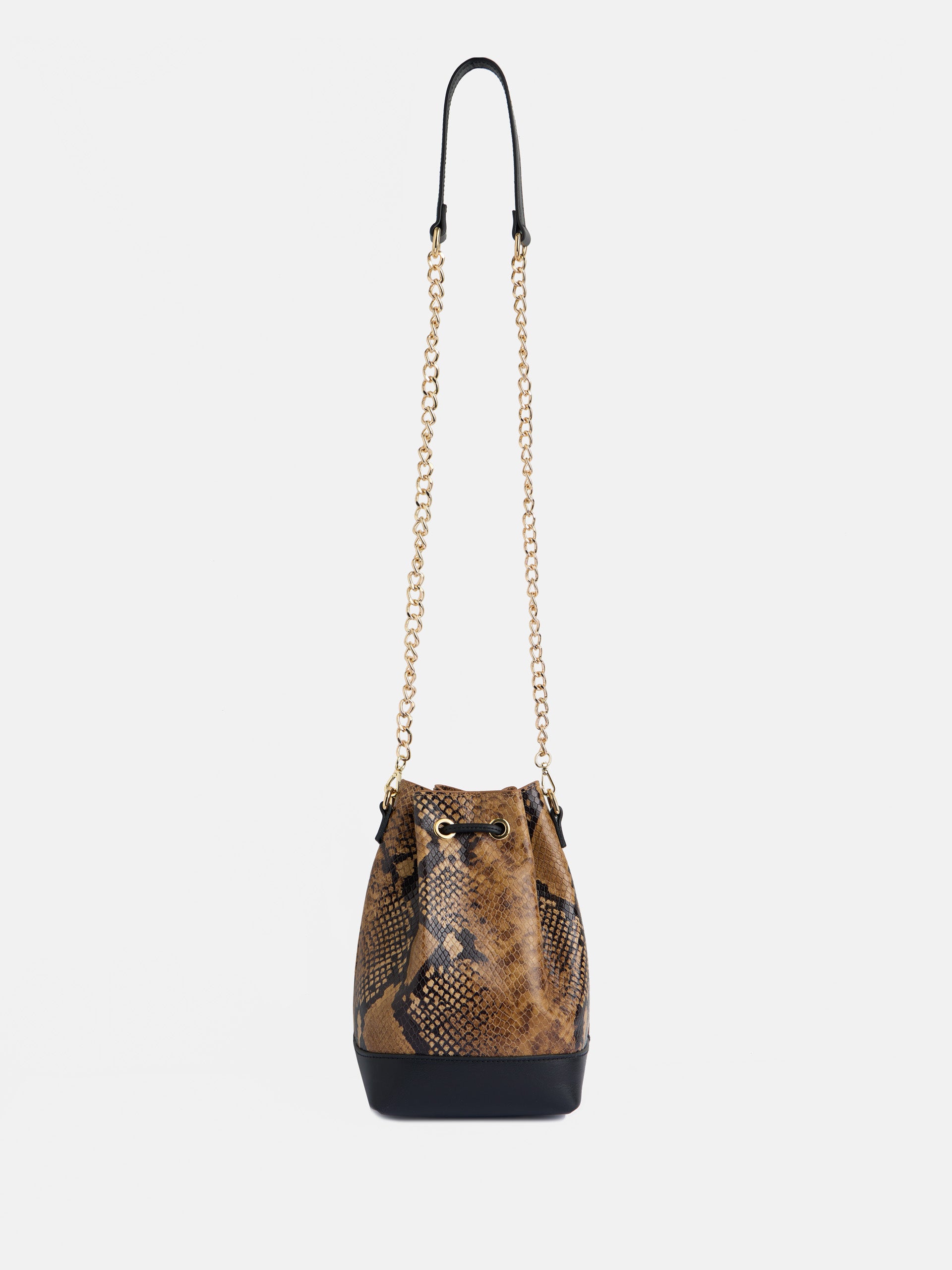 Bolso saco piel animal print marrones