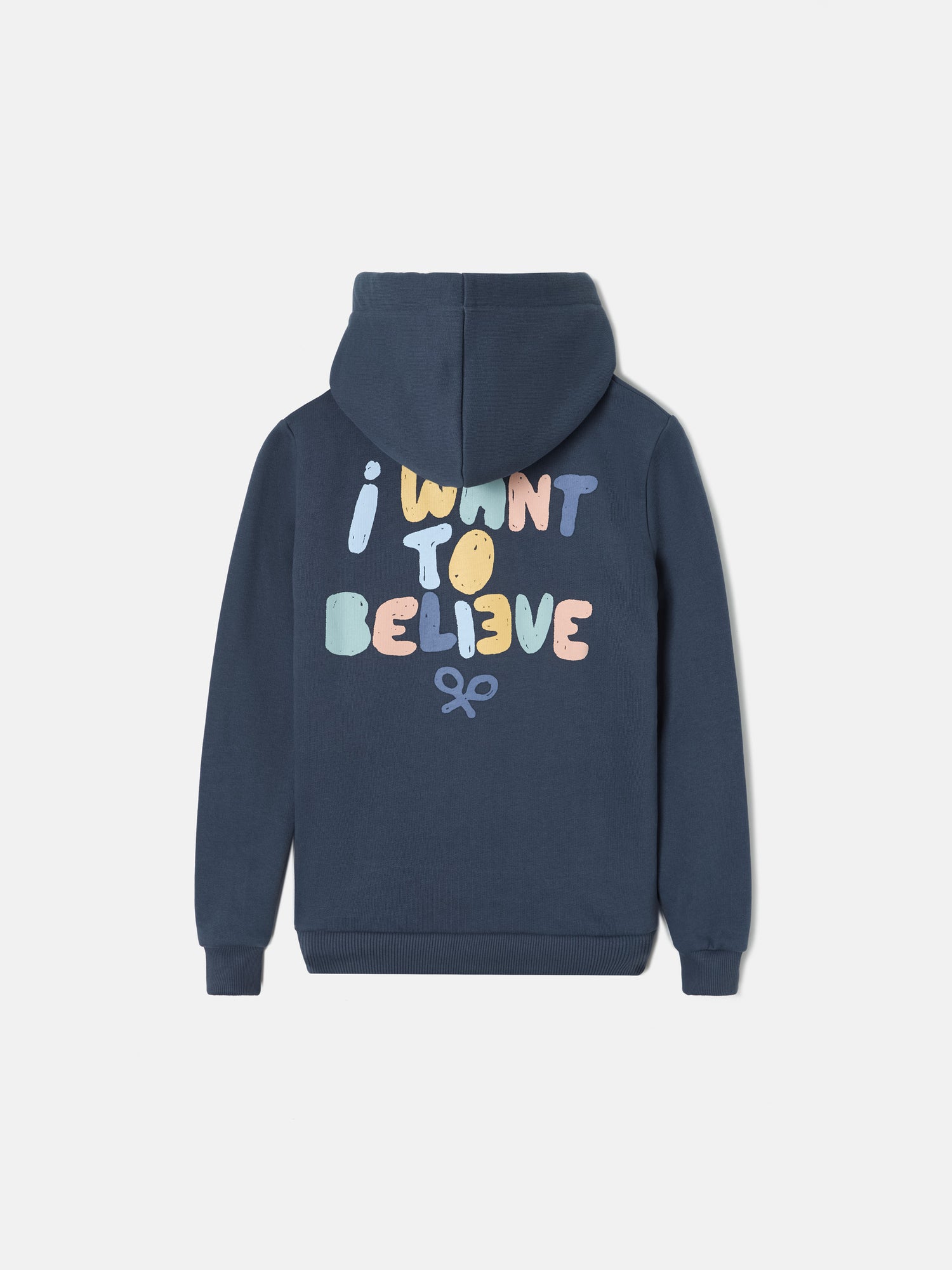 Sudadera kids capucha believe azul marino