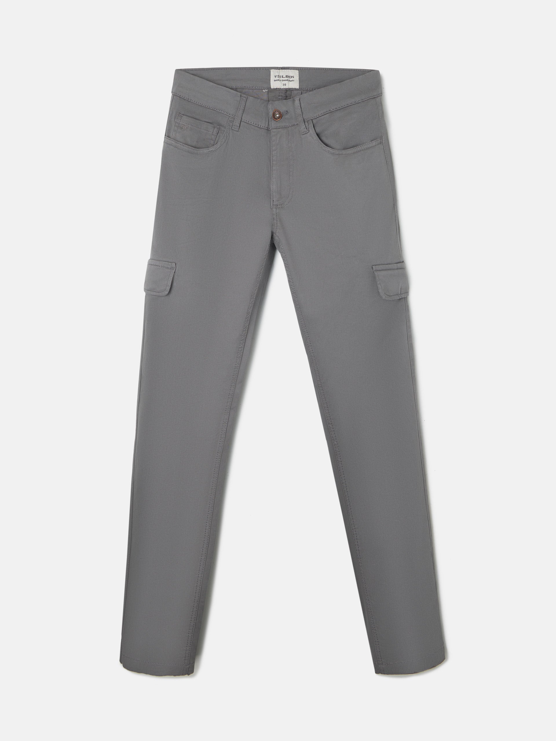 Pantalon sport cargo minimal gris oscuro