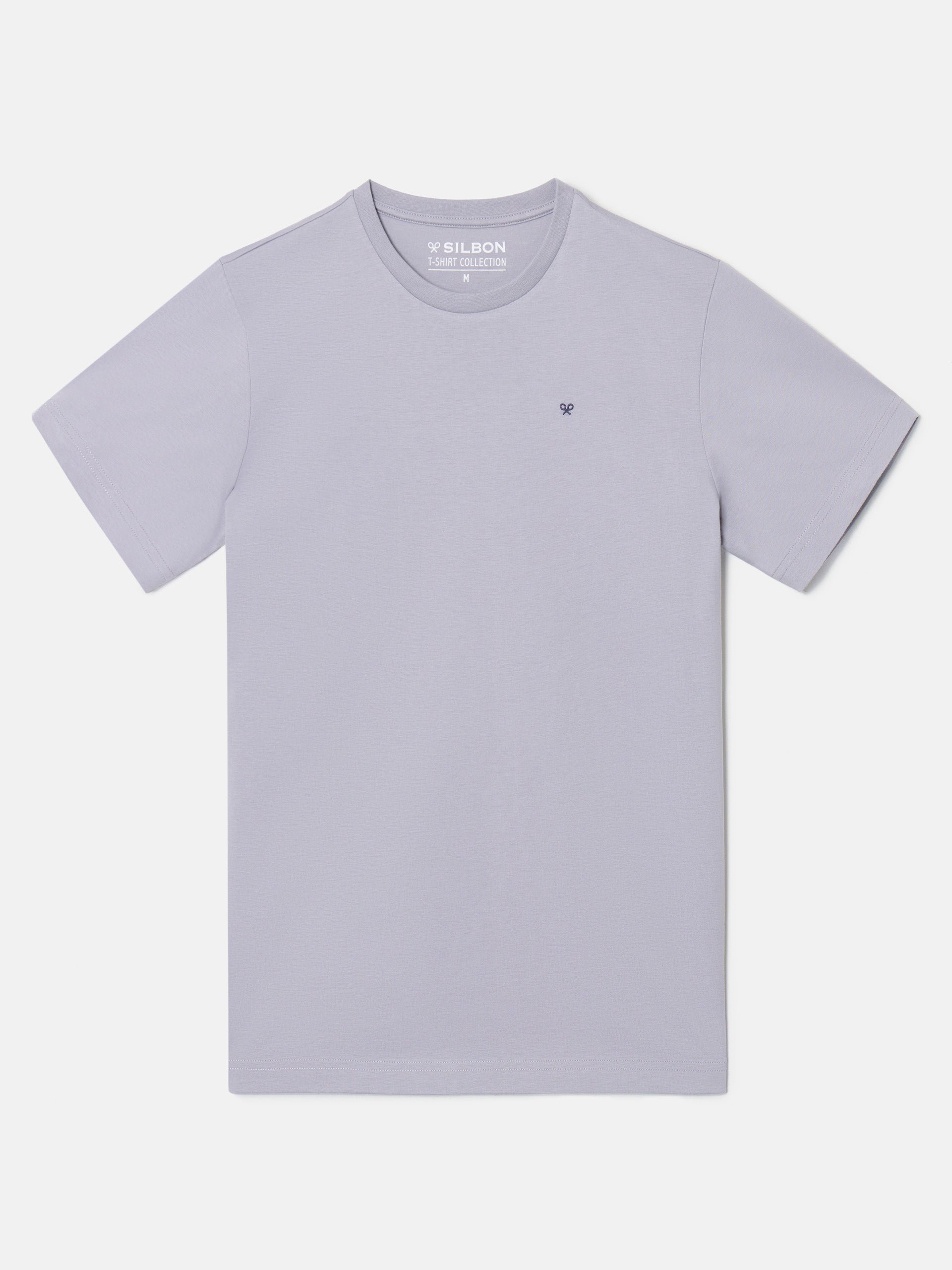 Camiseta silbon minilogo gris azul