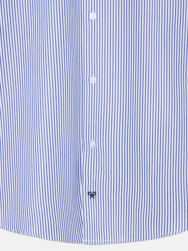 Camisa vestir silbon unique raya azul cuello blanco