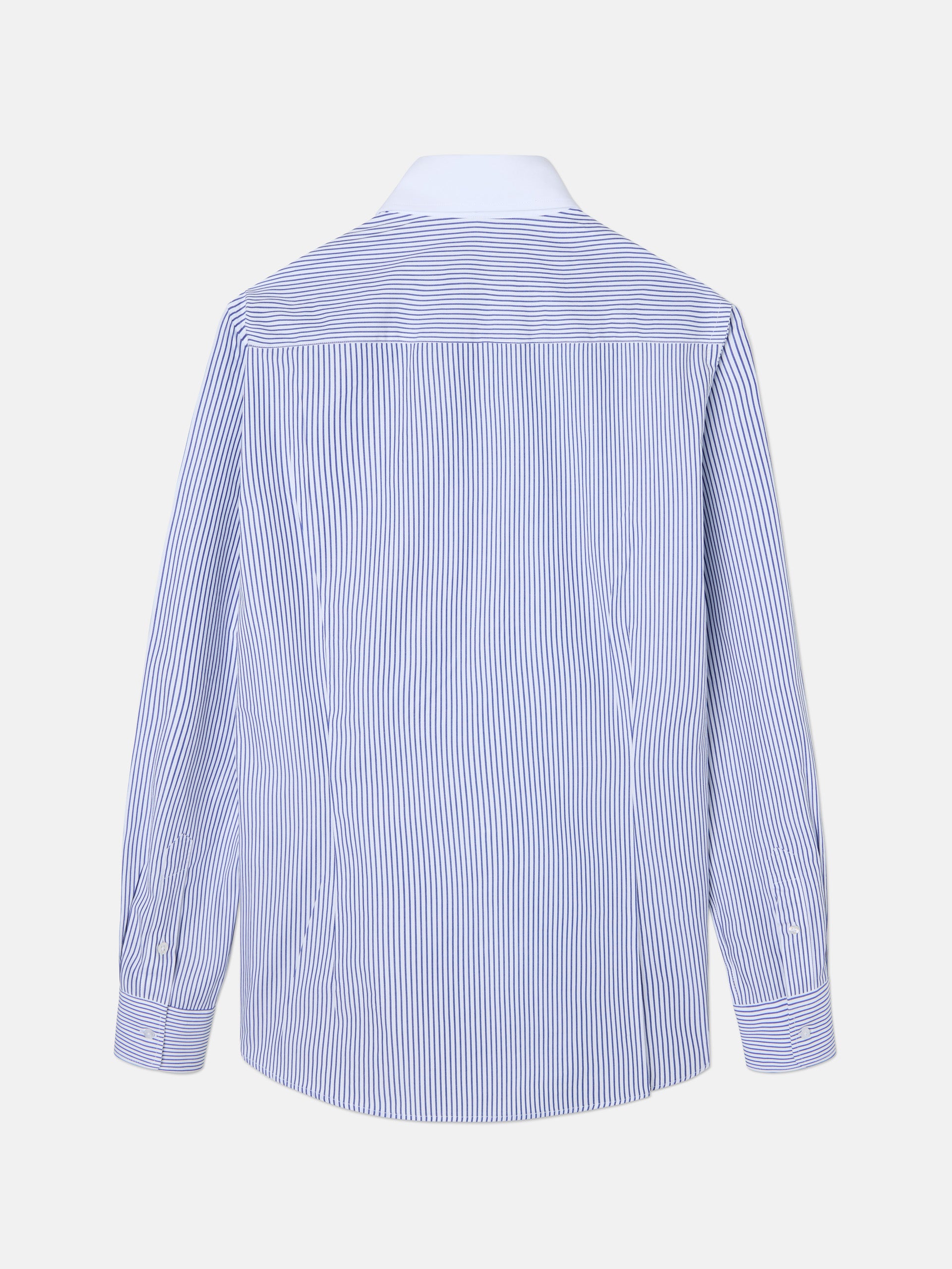 Camisa vestir silbon unique raya azul cuello blanco